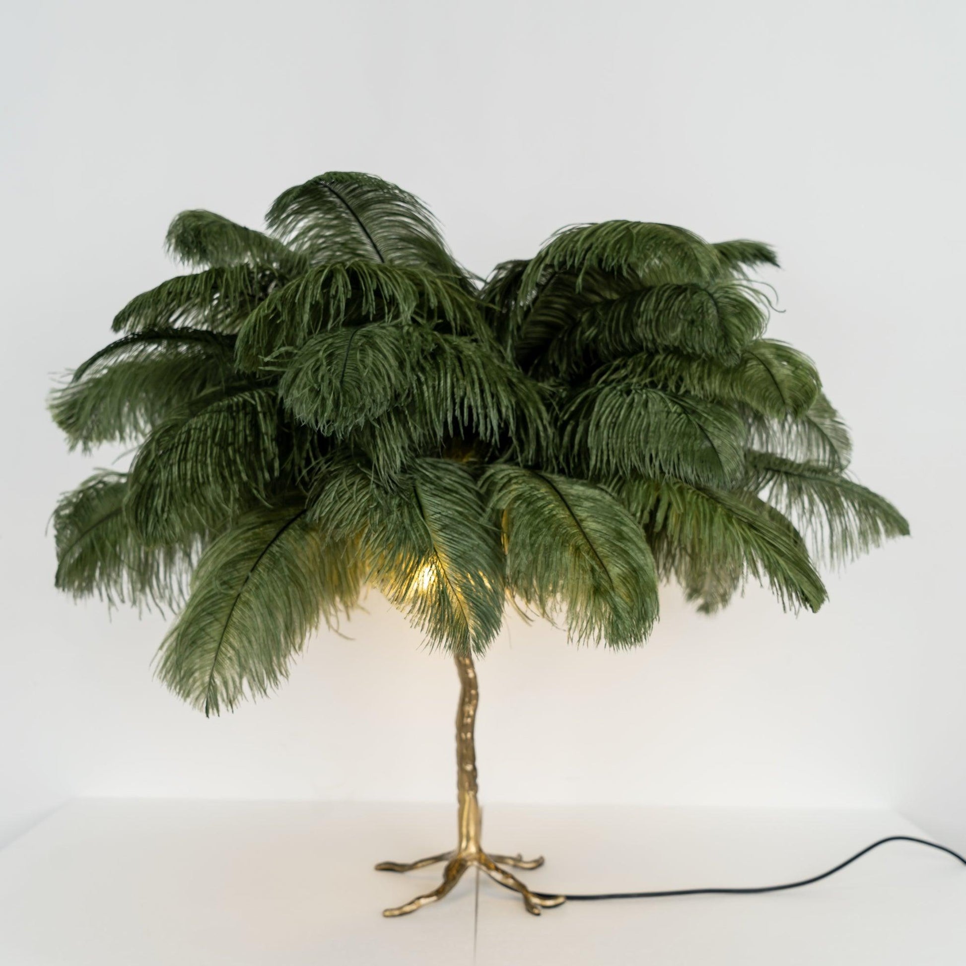 Keveno Brass Feather Elegant Table Lamp-Neutral Decor