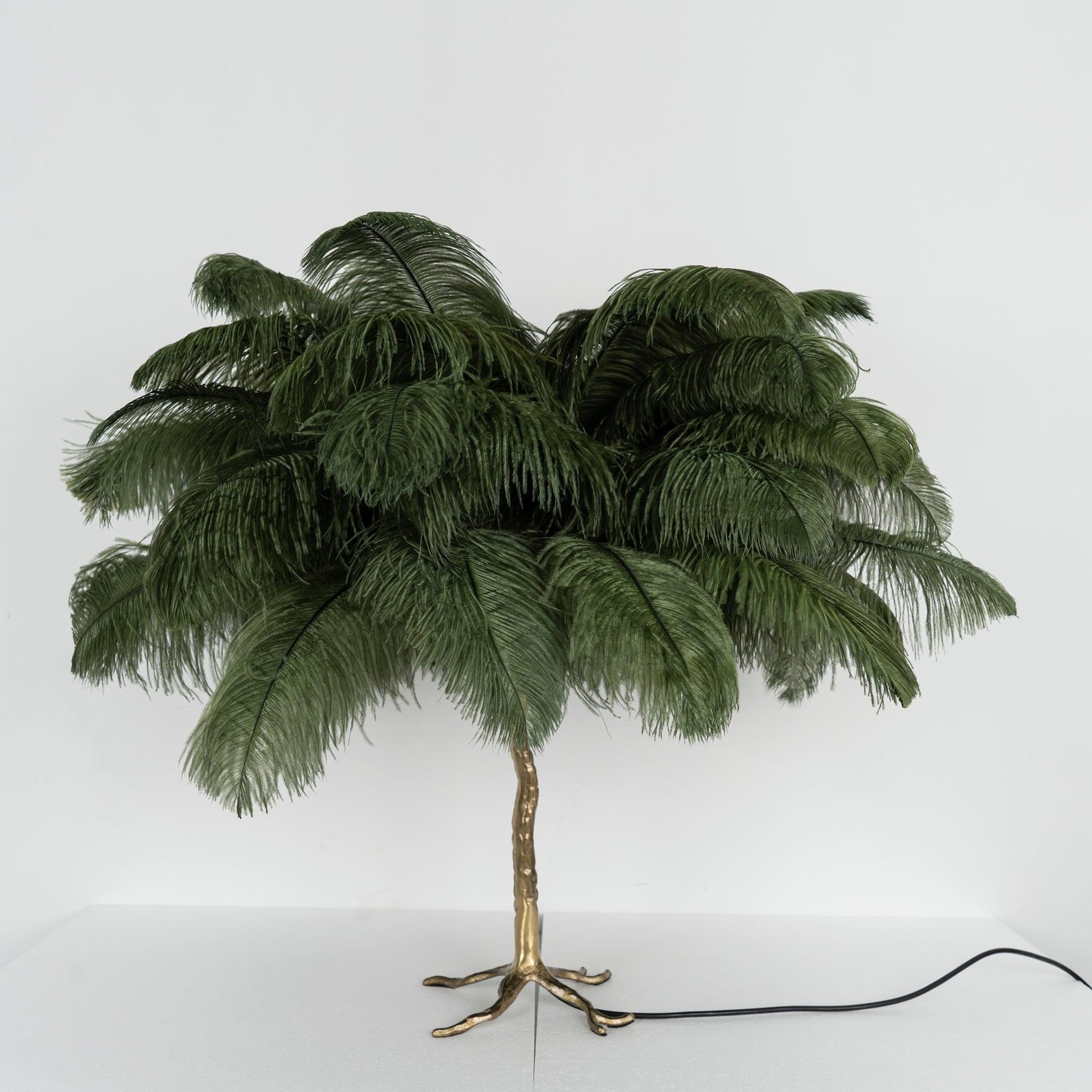 Keveno Brass Feather Elegant Table Lamp-Neutral Decor