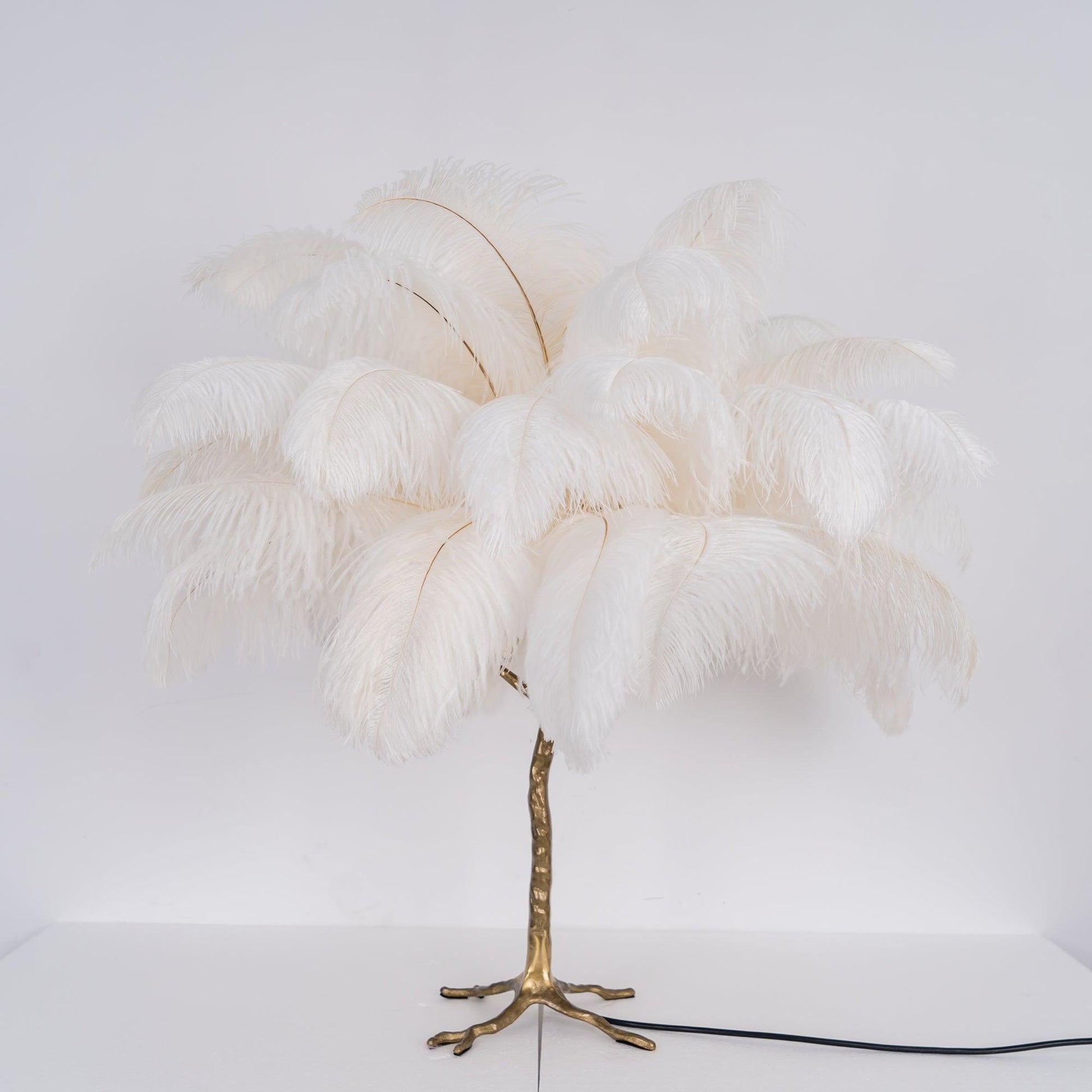 Keveno Brass Feather Elegant Table Lamp-Neutral Decor