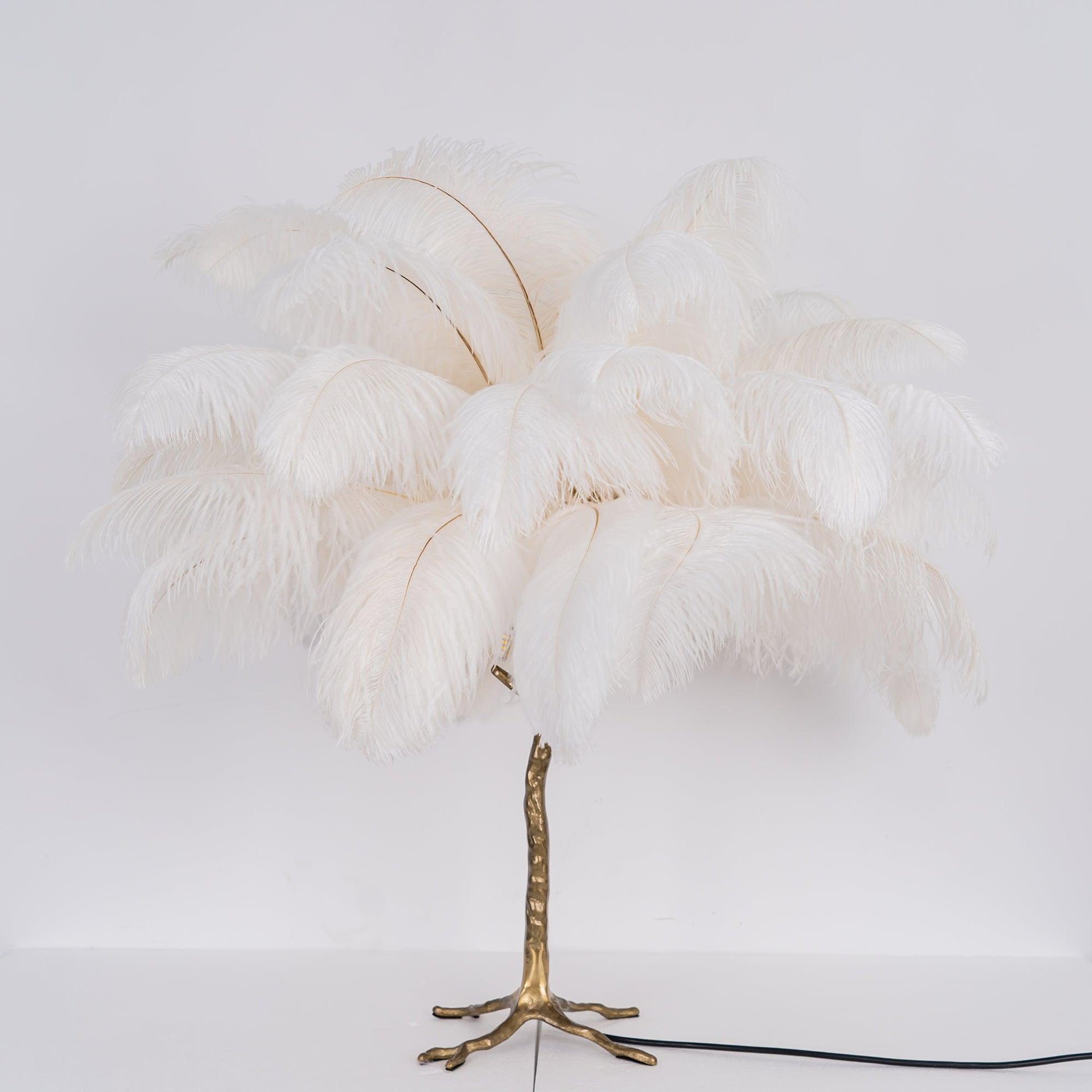 Keveno Brass Feather Elegant Table Lamp-Neutral Decor