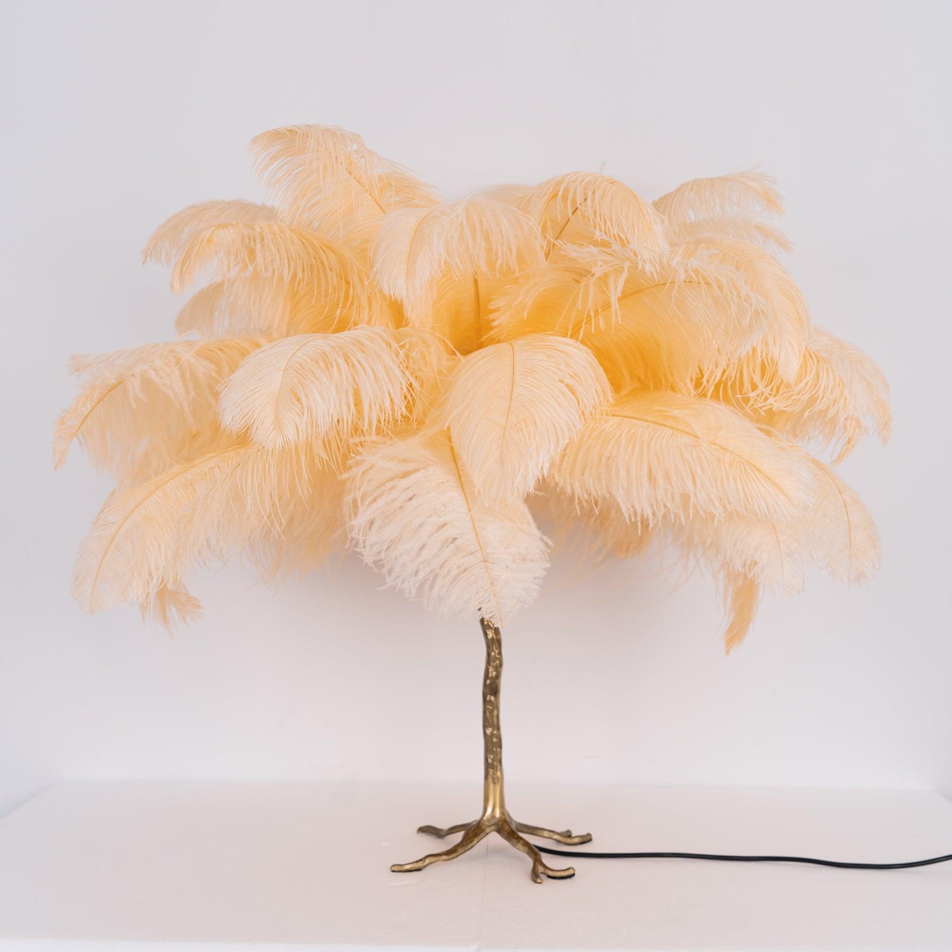 Keveno Brass Feather Elegant Table Lamp-Neutral Decor