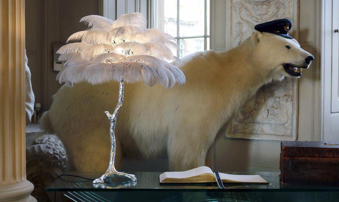 Keveno Brass Feather Elegant Table Lamp-Neutral Decor