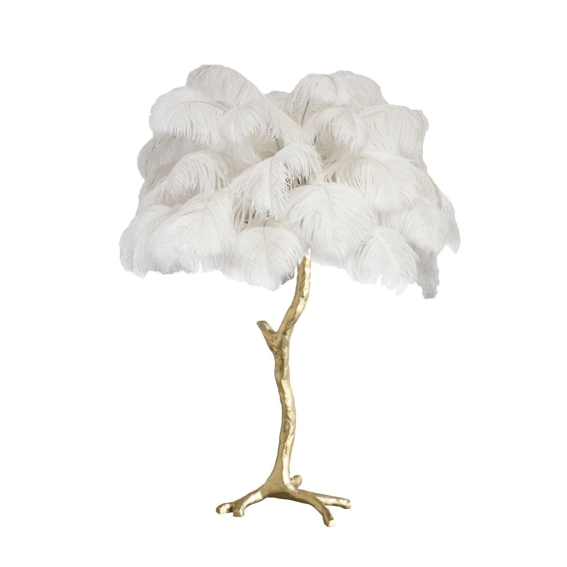 Keveno Brass Feather Elegant Table Lamp-Neutral Decor