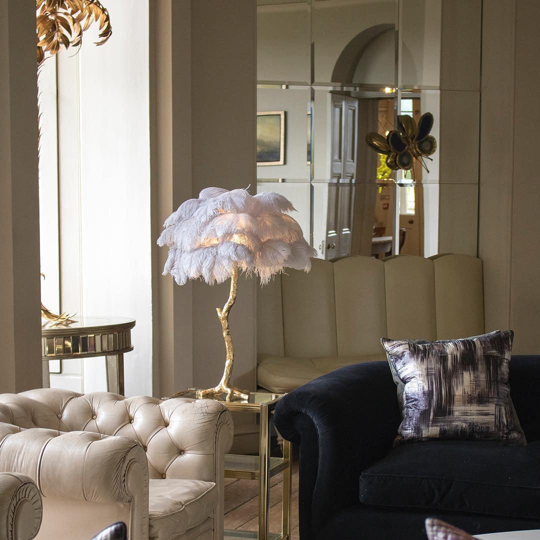 Keveno Brass Feather Elegant Table Lamp-Neutral Decor