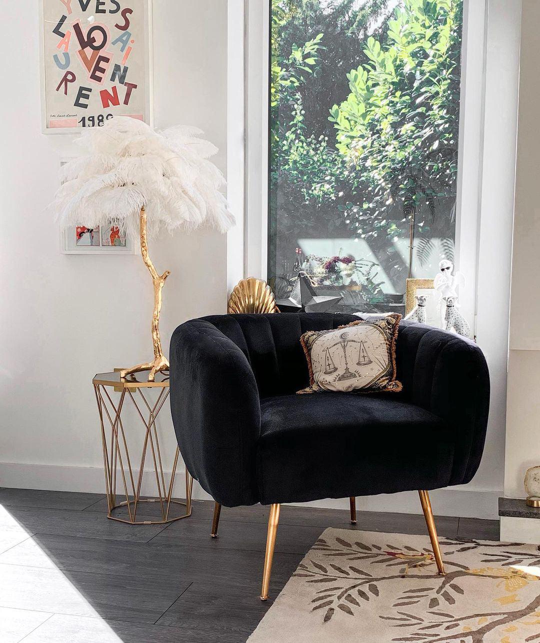 Keveno Brass Feather Elegant Table Lamp-Neutral Decor