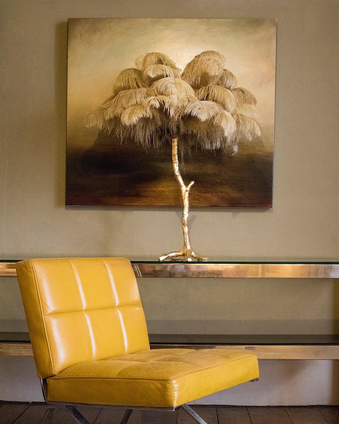 Keveno Brass Feather Elegant Table Lamp-Neutral Decor