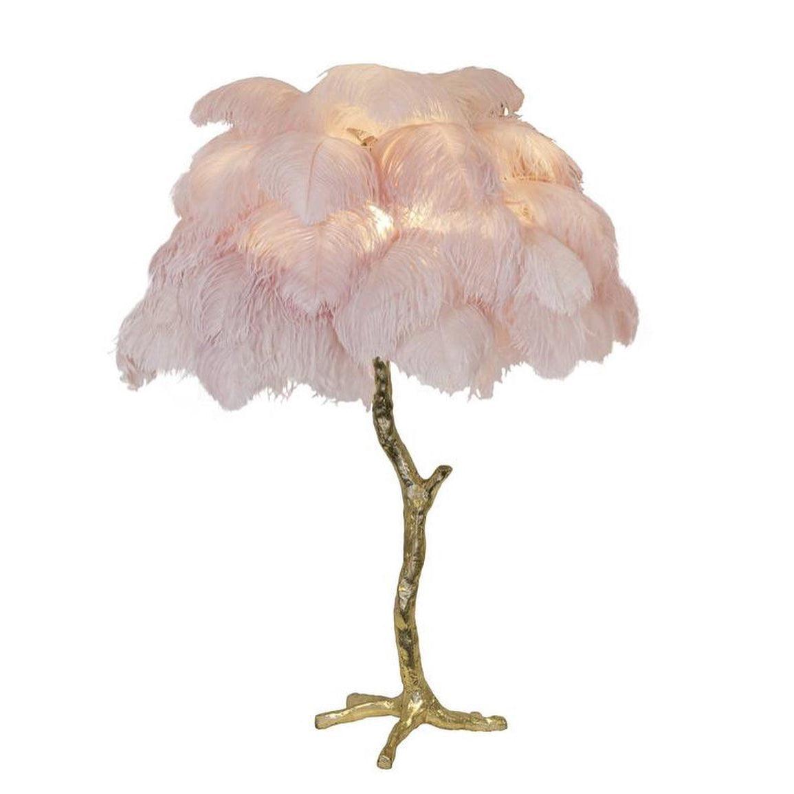Keveno Brass Feather Elegant Table Lamp-Neutral Decor