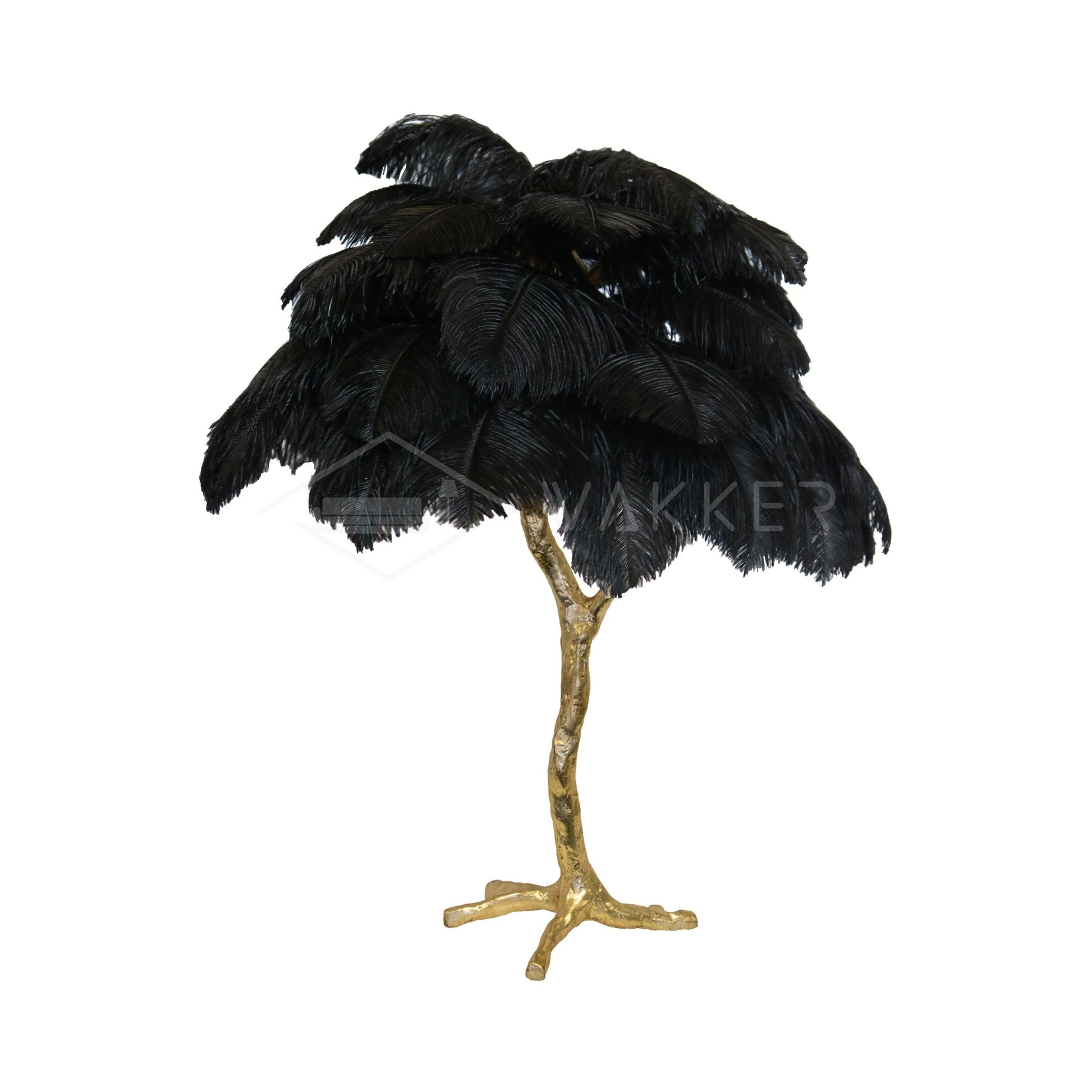 Keveno Brass Feather Elegant Table Lamp-Neutral Decor