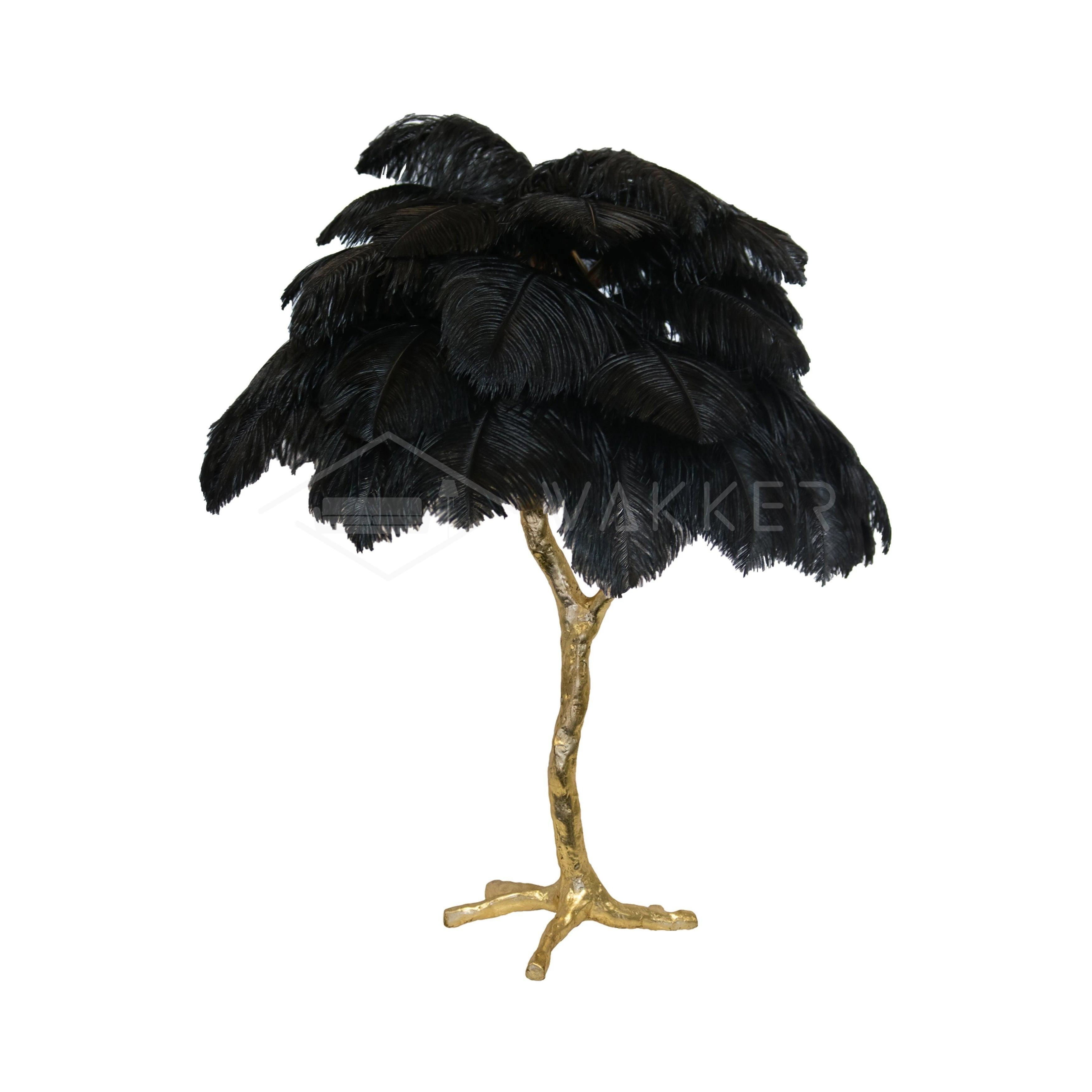 Keveno Brass Feather Elegant Table Lamp-Neutral Decor