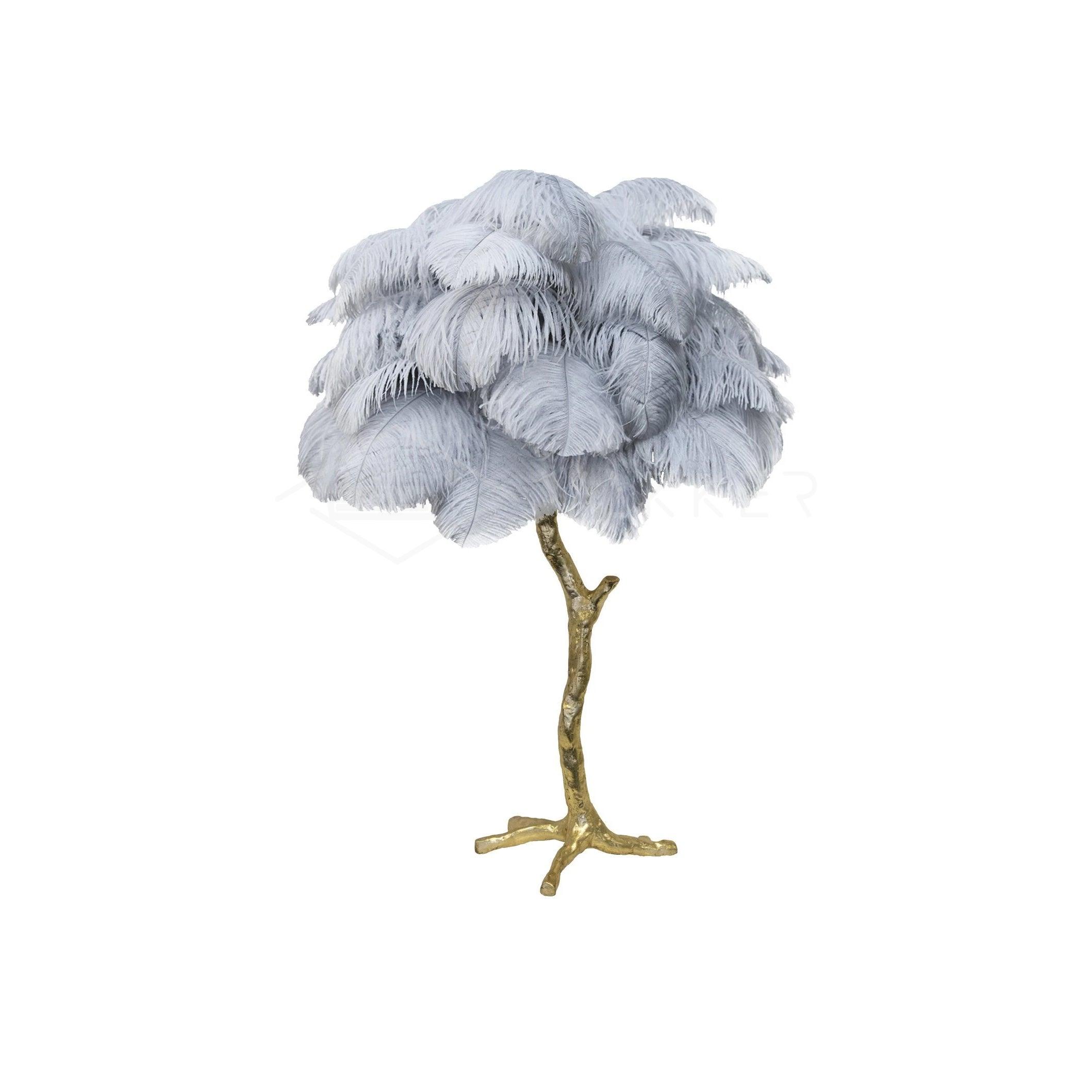 Keveno Brass Feather Elegant Table Lamp-Neutral Decor