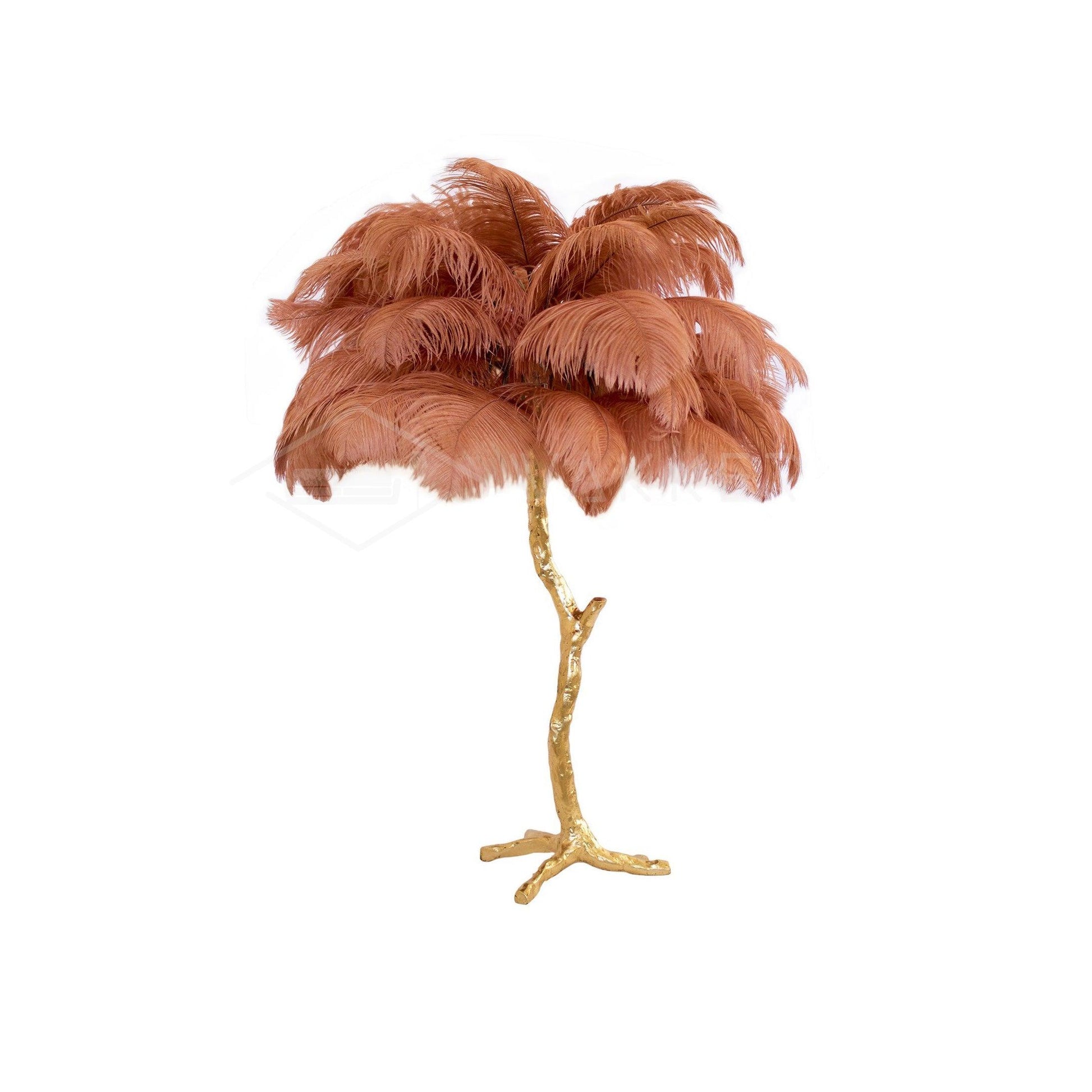 Keveno Brass Feather Elegant Table Lamp-Neutral Decor