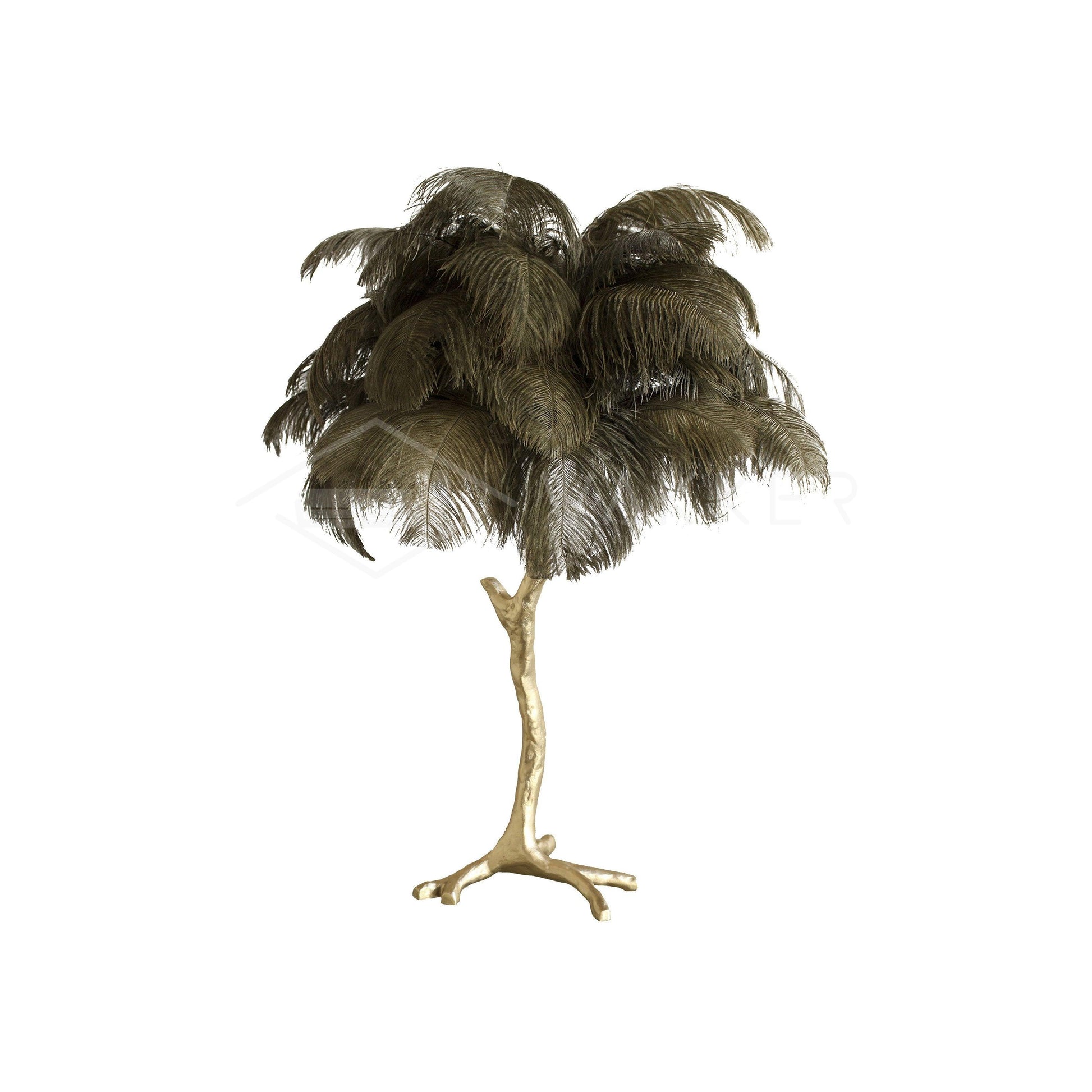Keveno Brass Feather Elegant Table Lamp-Neutral Decor