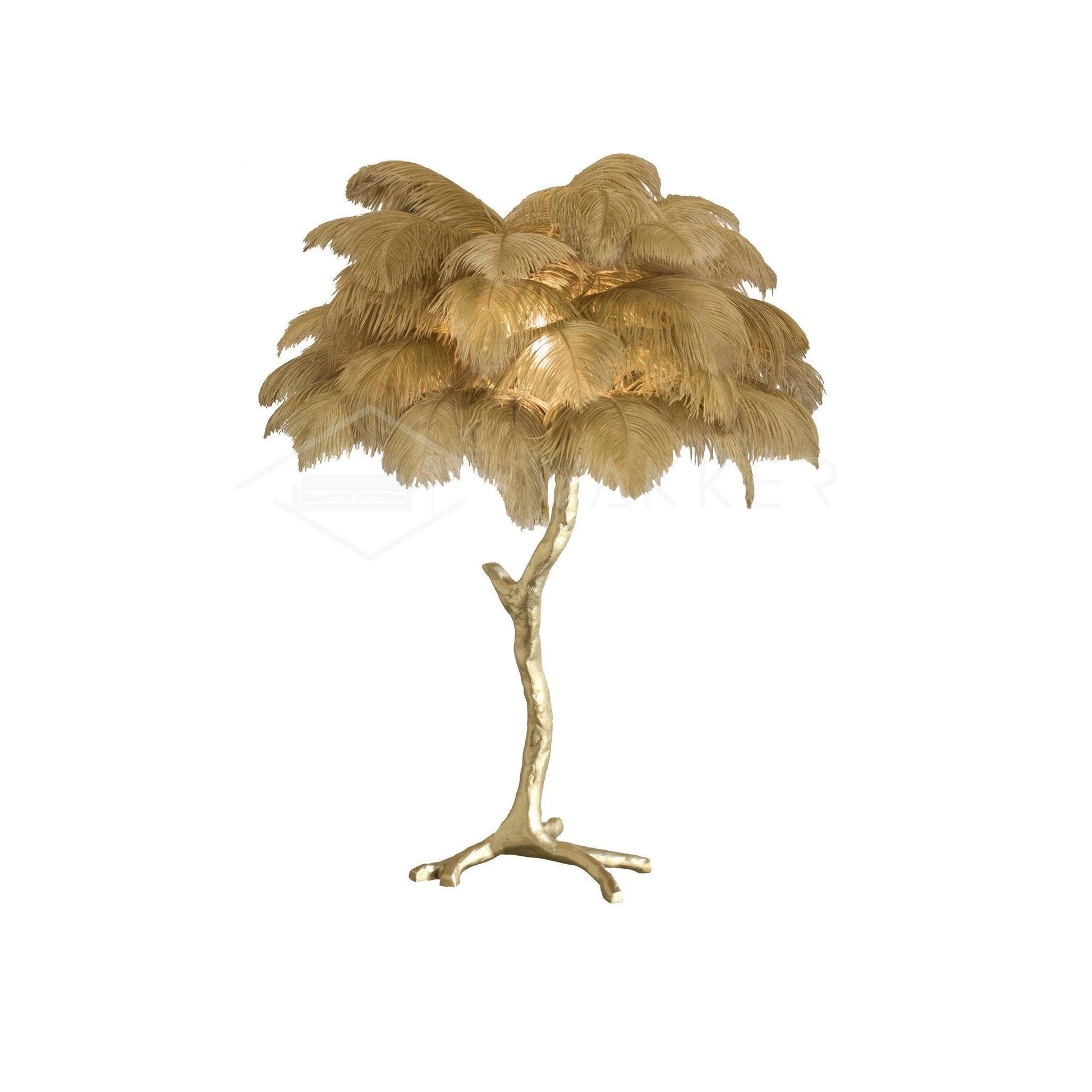 Keveno Brass Feather Elegant Table Lamp-Neutral Decor