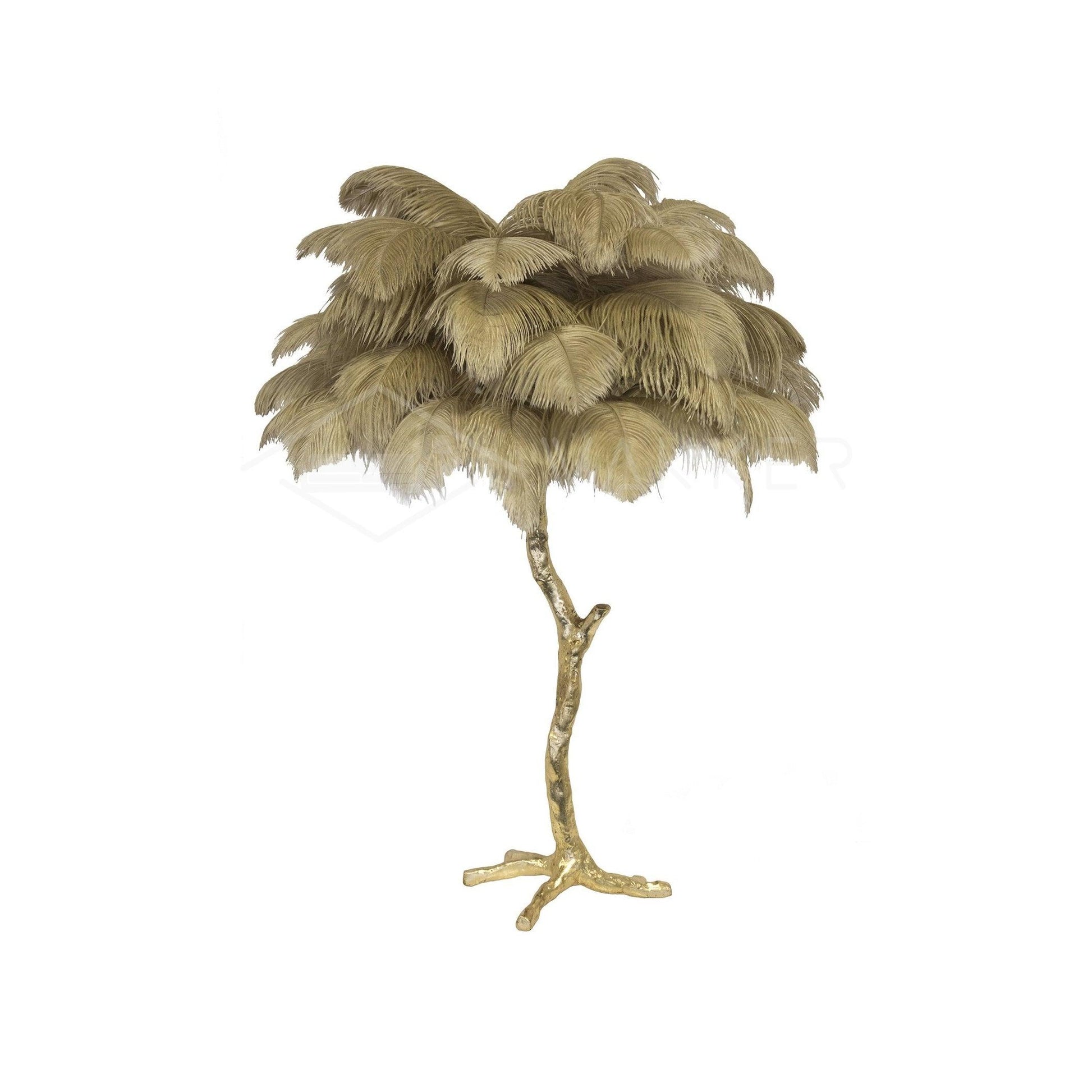 Keveno Brass Feather Elegant Table Lamp-Neutral Decor