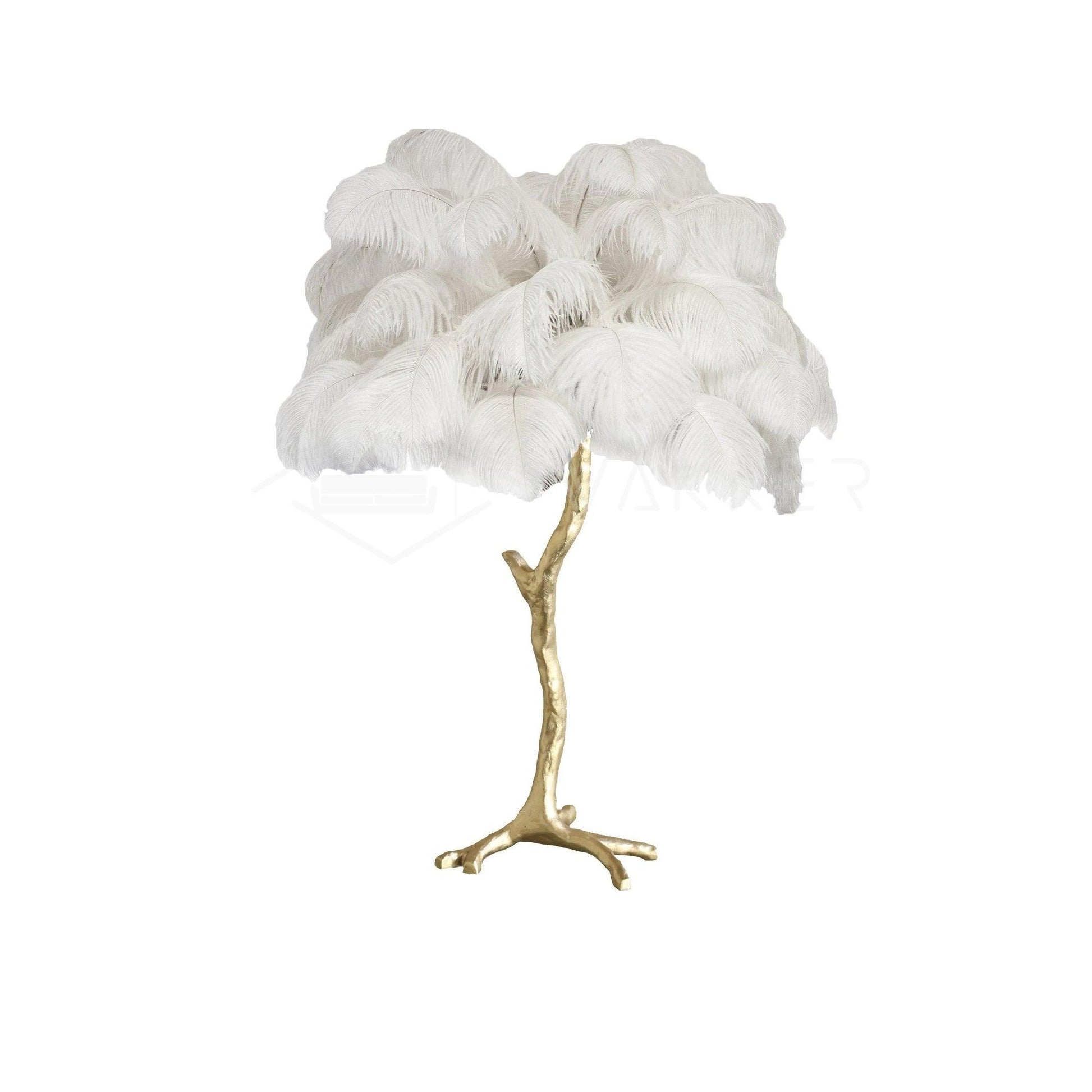 Keveno Brass Feather Elegant Table Lamp-Neutral Decor