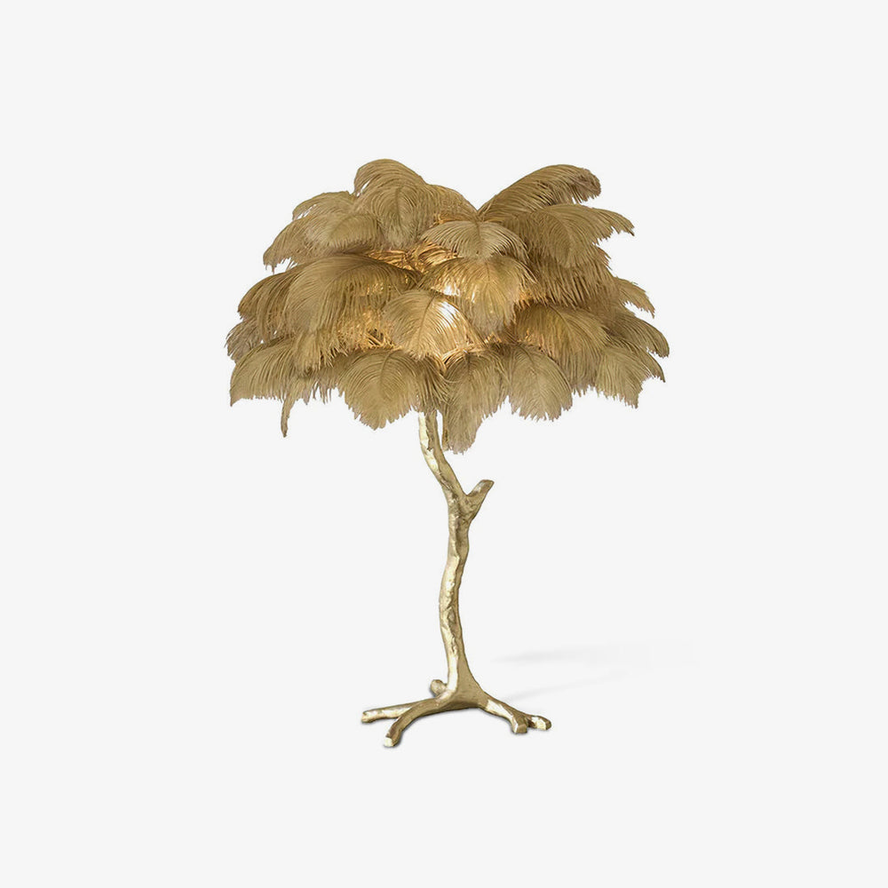 Keveno Brass Feather Elegant Table Lamp-Neutral Decor