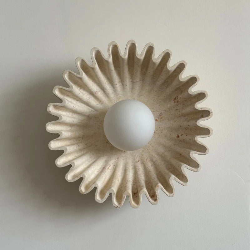 Wall Lamp Ceramics and Glass Dark Green White Black Beige Sculptural