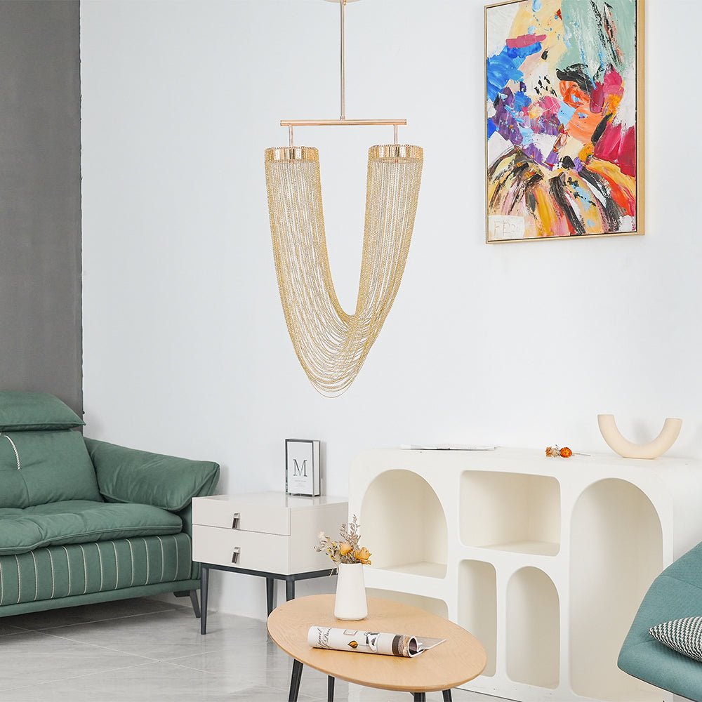 Apsht Pendant Light Copper Chain Sculptural Modern-Neutral Decor