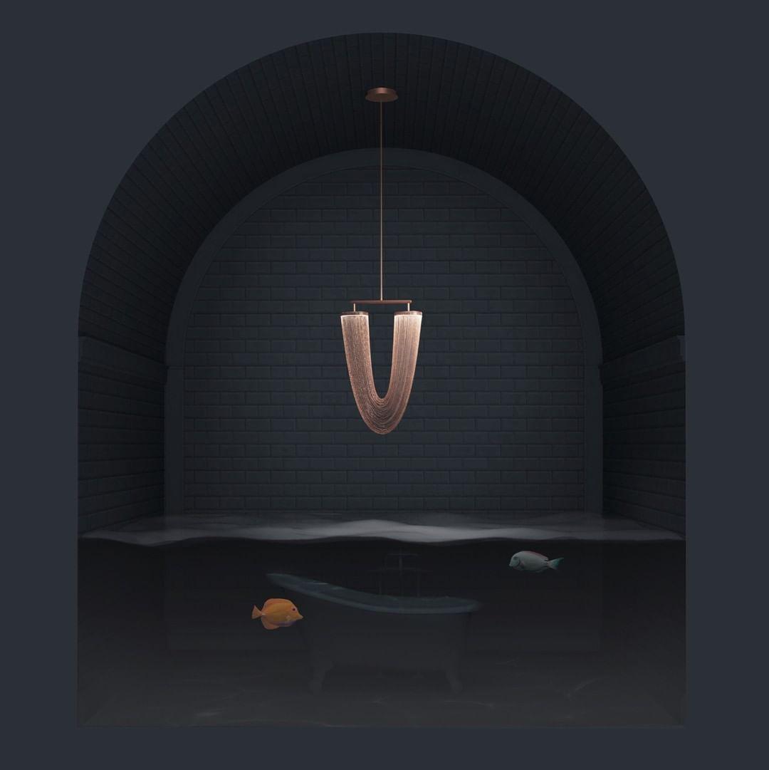 Apsht Pendant Light Copper Chain Sculptural Modern-Neutral Decor