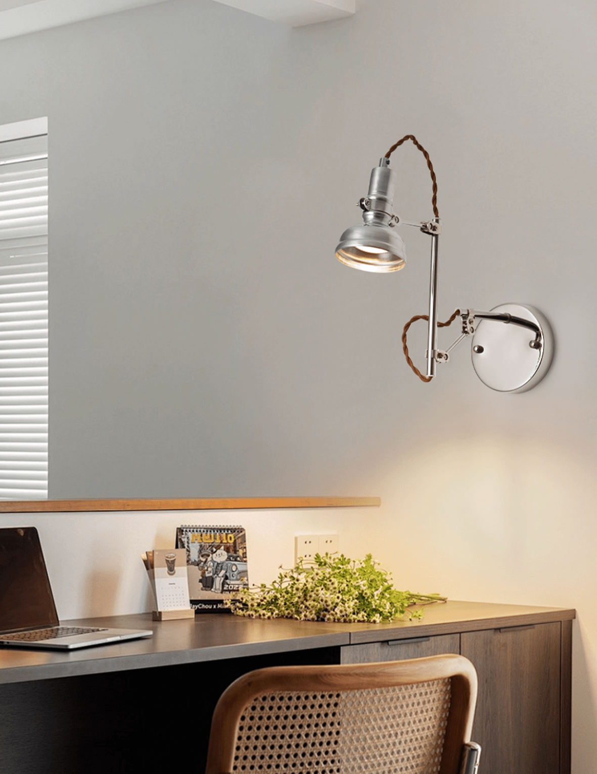 Jorze Crane Wall Lamp-Neutral Decor