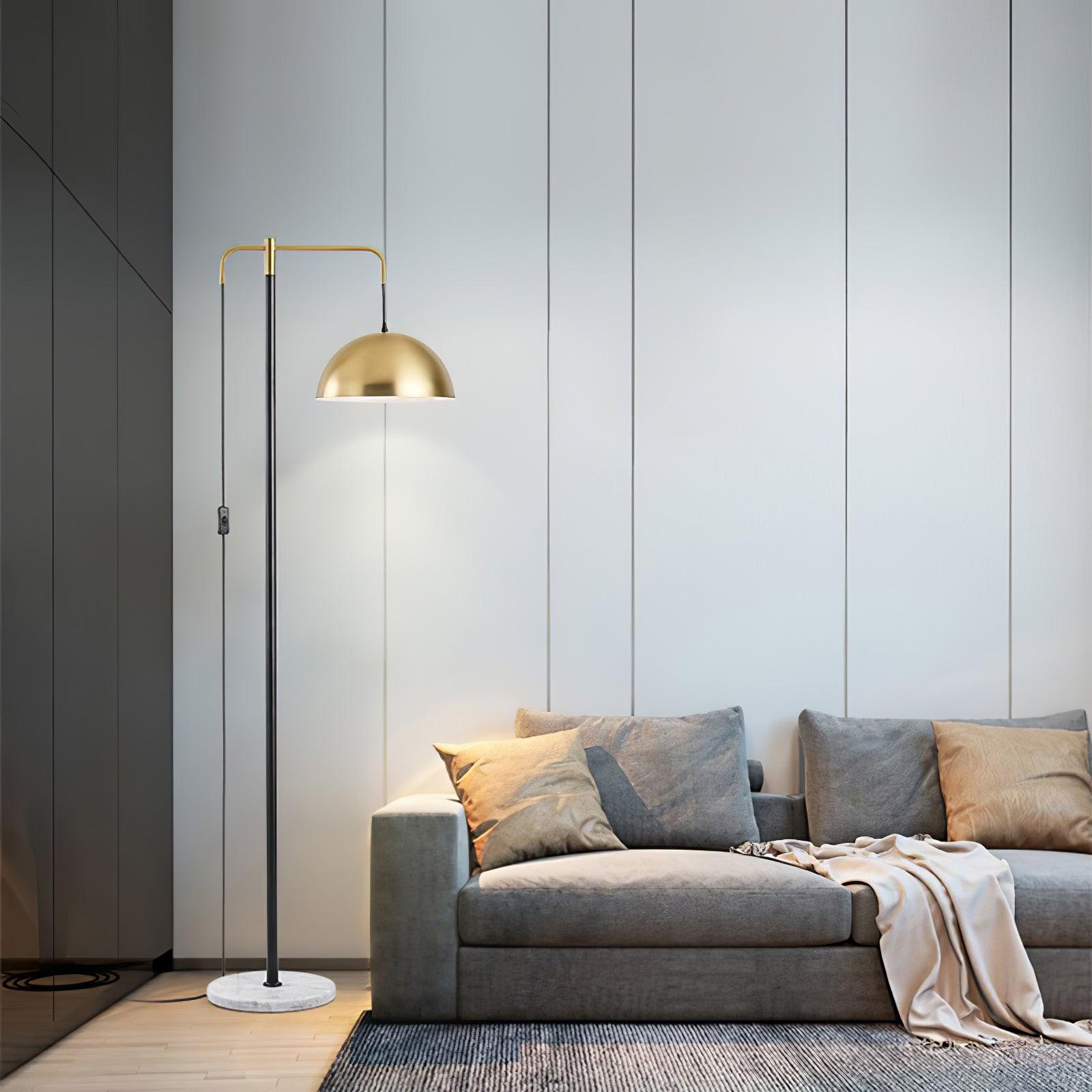Lumirette Brass Arc Floor Lamp-Neutral Decor