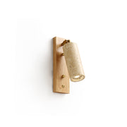 Neptune Wall Lamp Spotlight Yellow Travertine Wood