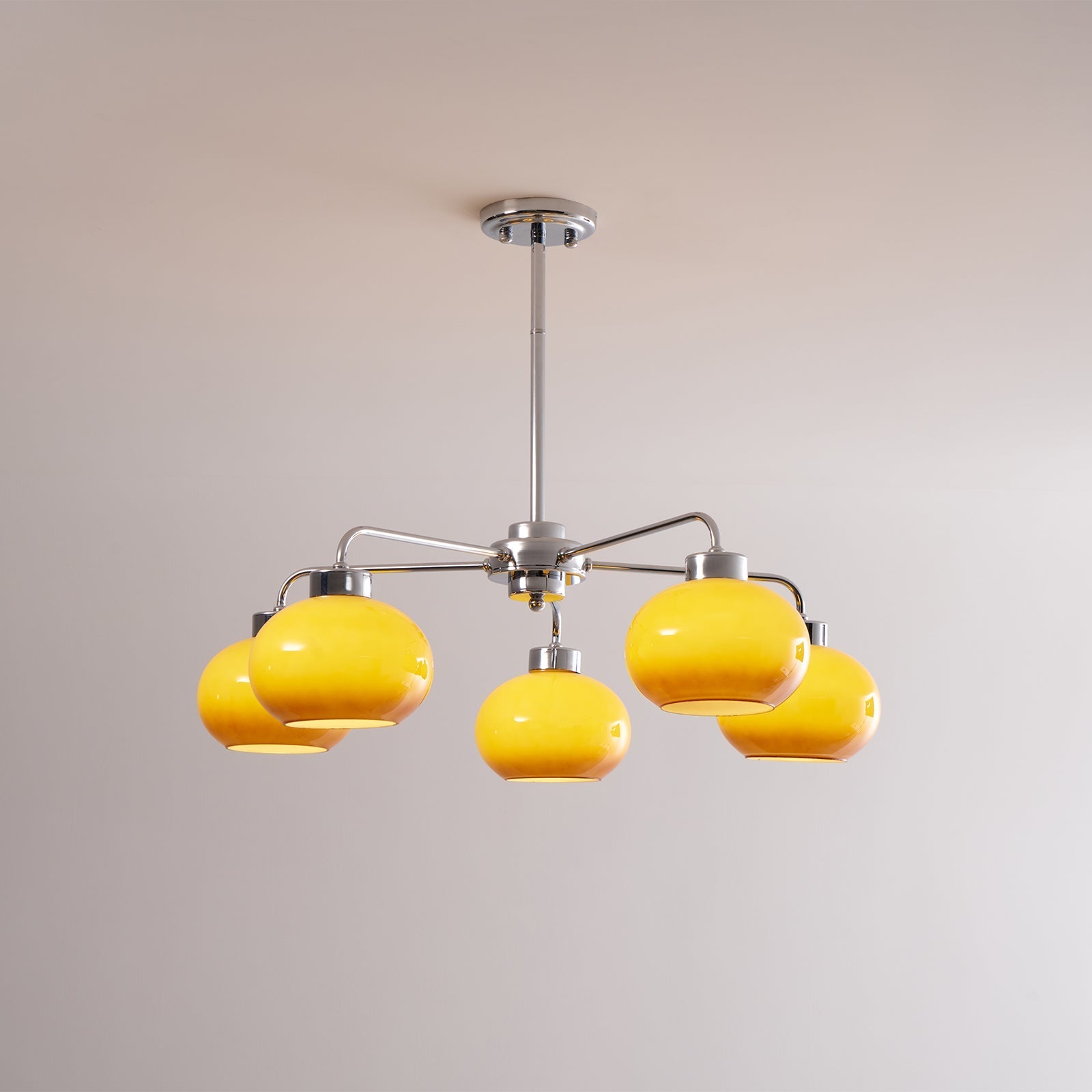 Nominex Chandelier Glass Chrome Geometric Retro-Neutral Decor