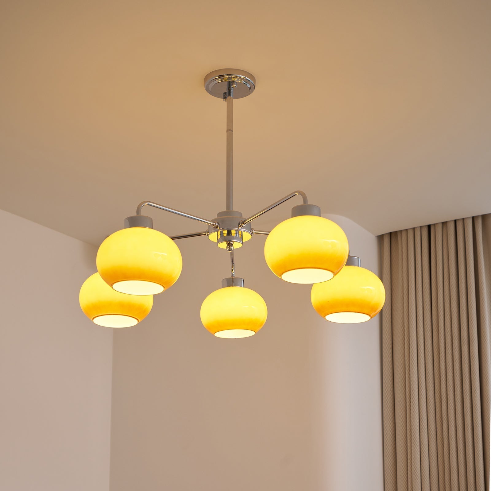 Nominex Chandelier Glass Chrome Geometric Retro-Neutral Decor