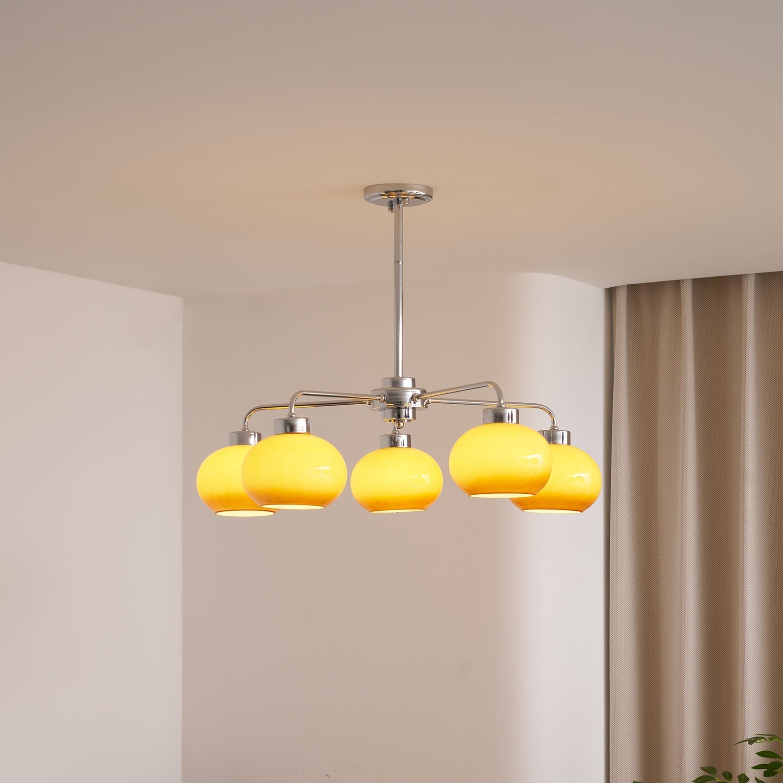 Nominex Chandelier Glass Chrome Geometric Retro-Neutral Decor