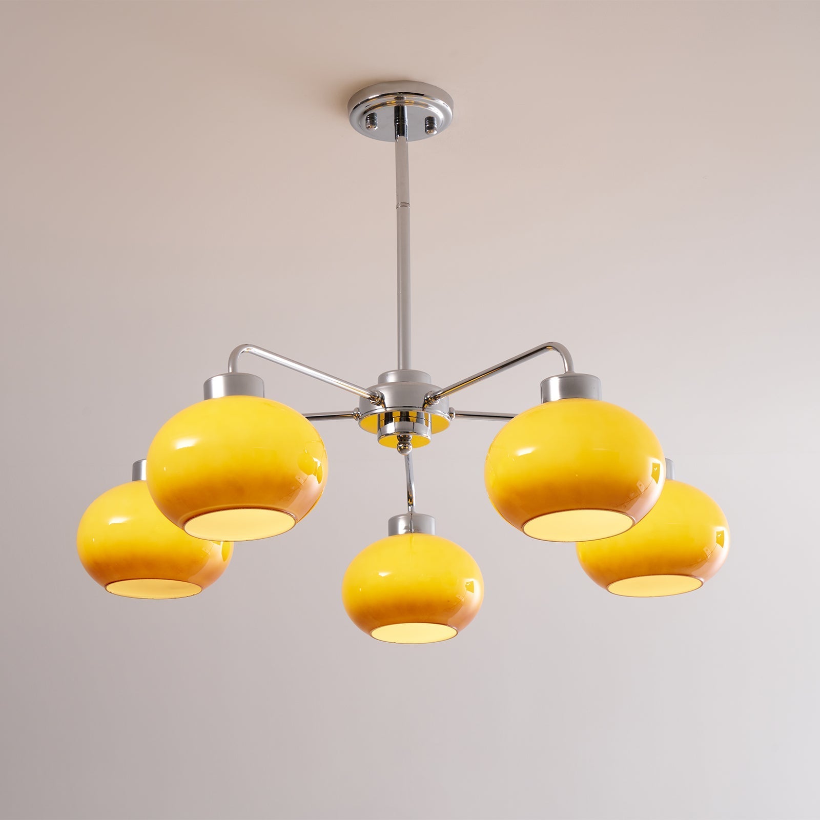 Nominex Chandelier Glass Chrome Geometric Retro-Neutral Decor