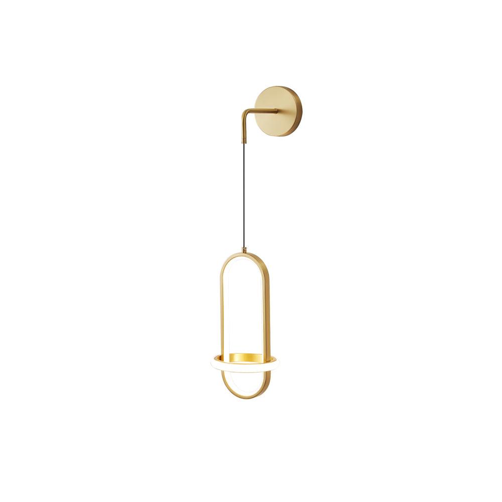 Vivianne Modern Minimalist Oval Brass Wall Light-Neutral Decor