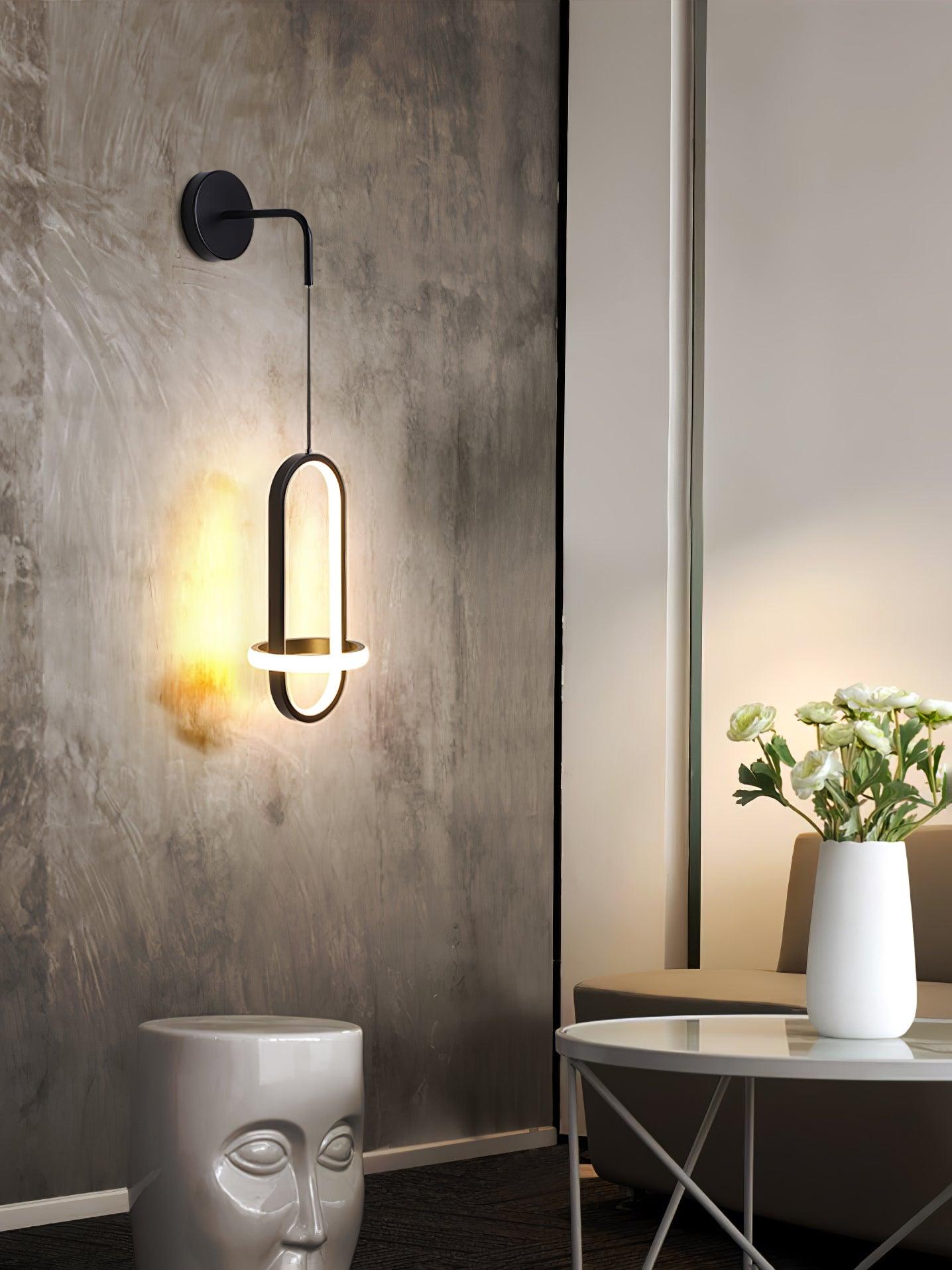 Vivianne Modern Minimalist Oval Brass Wall Light-Neutral Decor