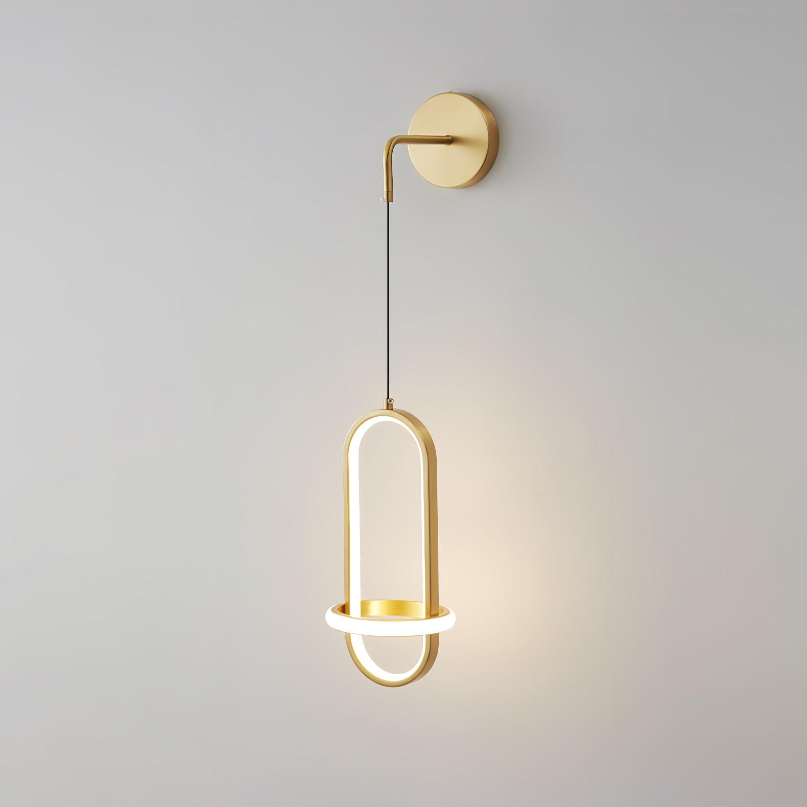 Vivianne Modern Minimalist Oval Brass Wall Light-Neutral Decor