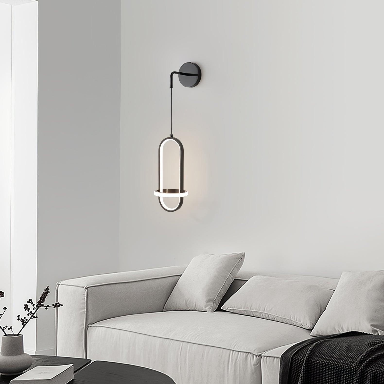 Vivianne Modern Minimalist Oval Brass Wall Light-Neutral Decor