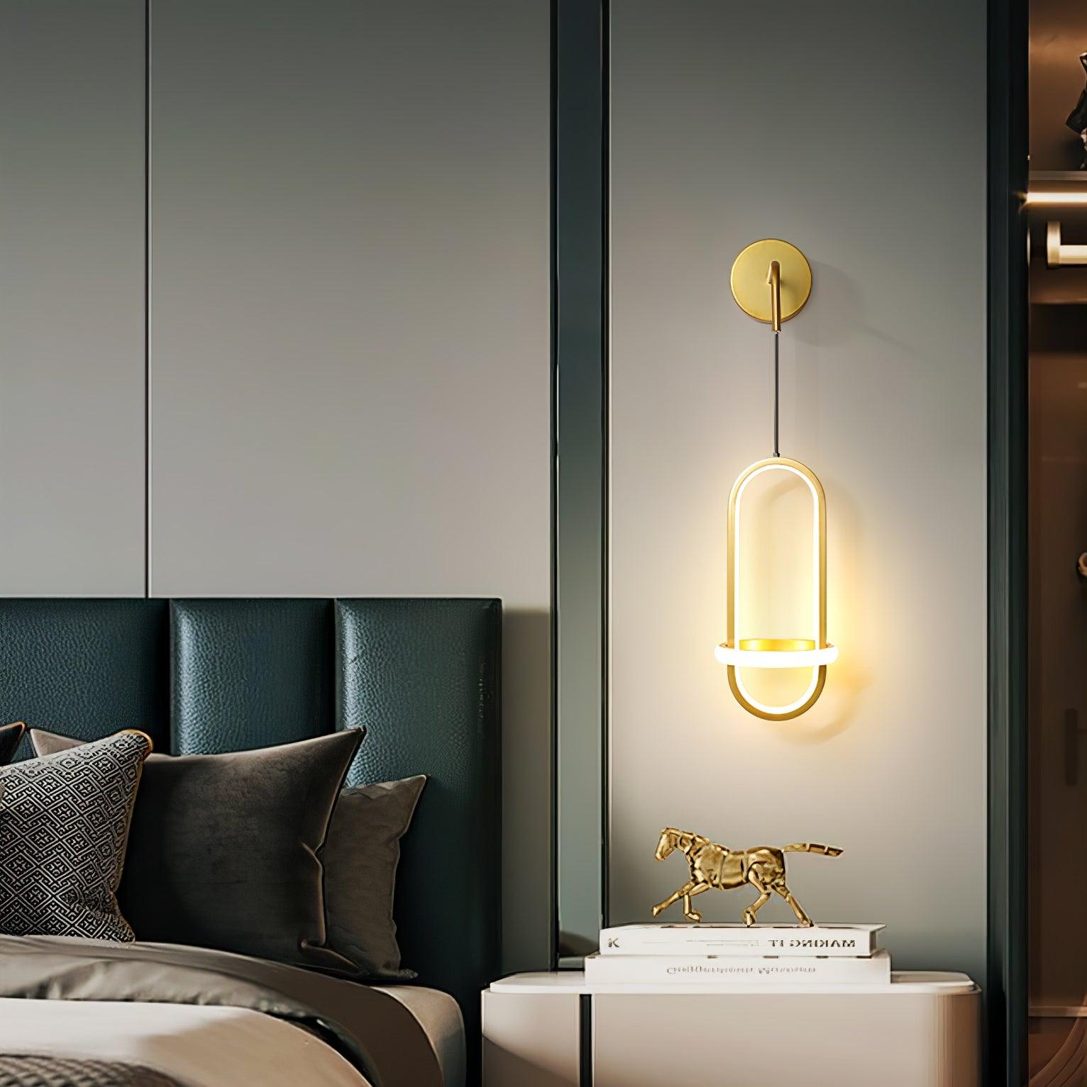 Vivianne Modern Minimalist Oval Brass Wall Light-Neutral Decor