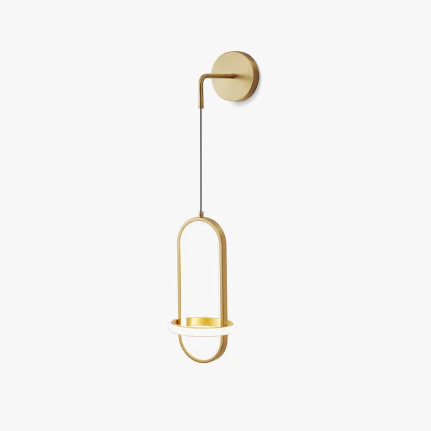 Vivianne Modern Minimalist Oval Brass Wall Light-Neutral Decor