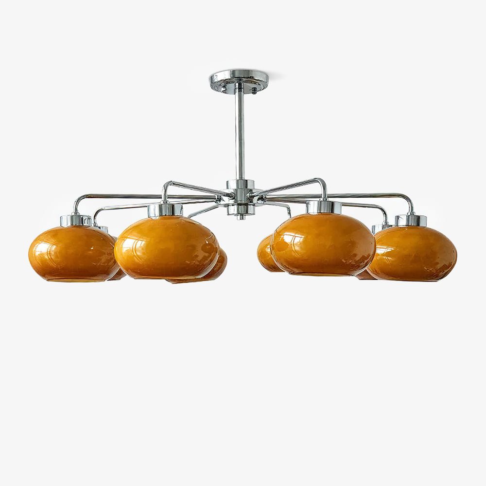 Nominex Chandelier Glass Chrome Geometric Retro-Neutral Decor