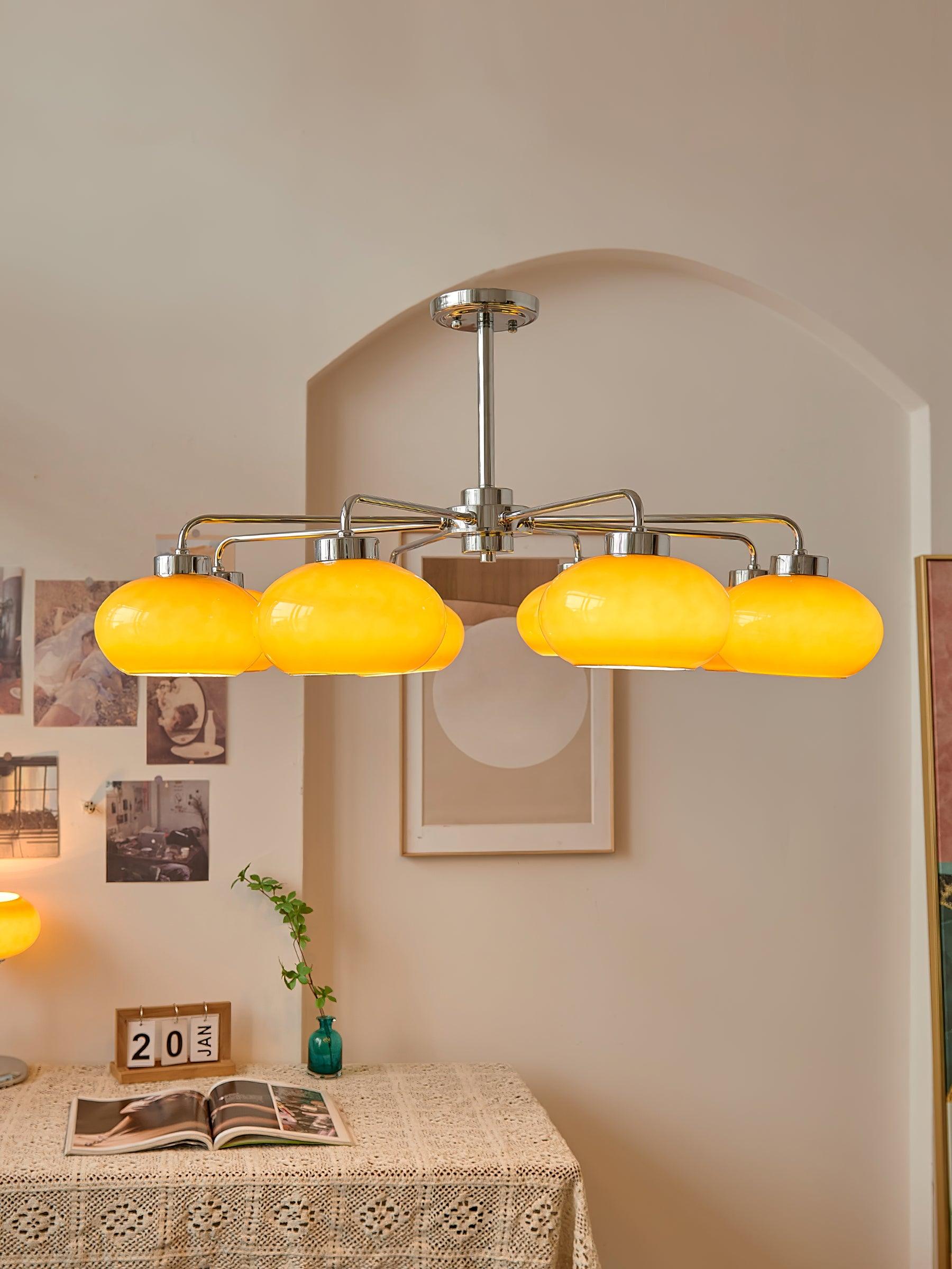 Nominex Chandelier Glass Chrome Geometric Retro-Neutral Decor