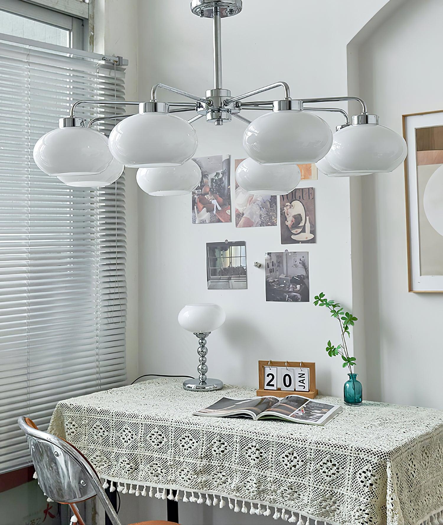 Nominex Chandelier Glass Chrome Geometric Retro-Neutral Decor