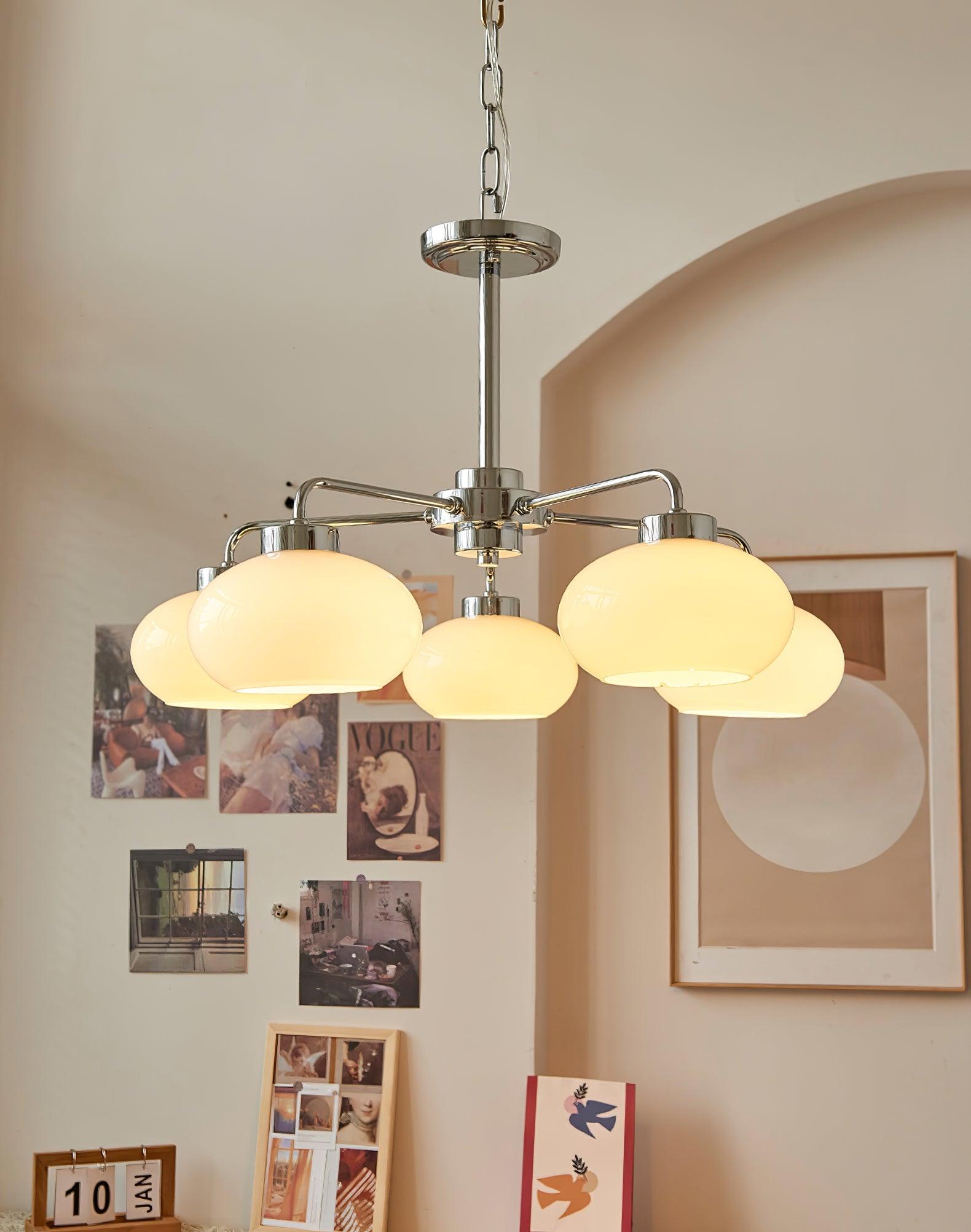 Nominex Chandelier Glass Chrome Geometric Retro-Neutral Decor