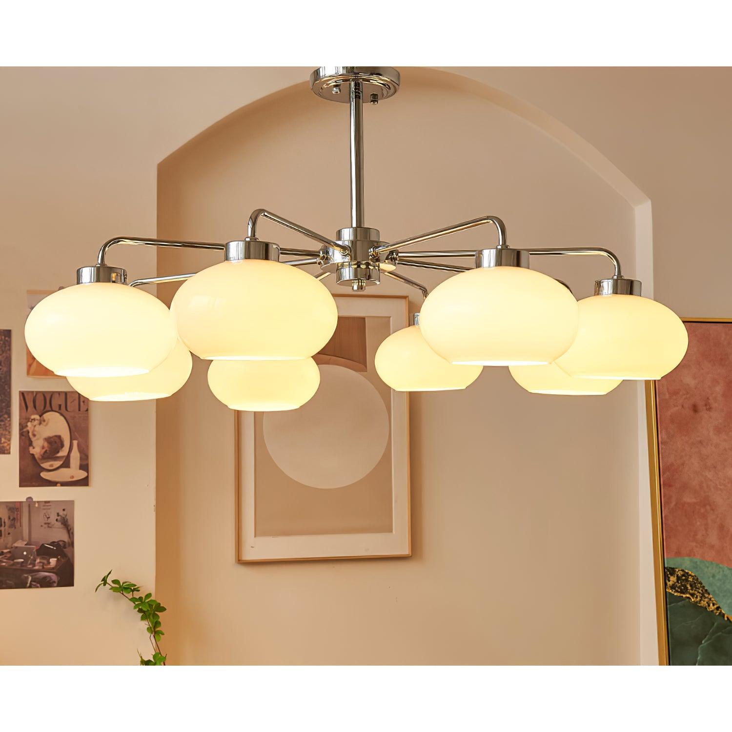 Nominex Chandelier Glass Chrome Geometric Retro-Neutral Decor