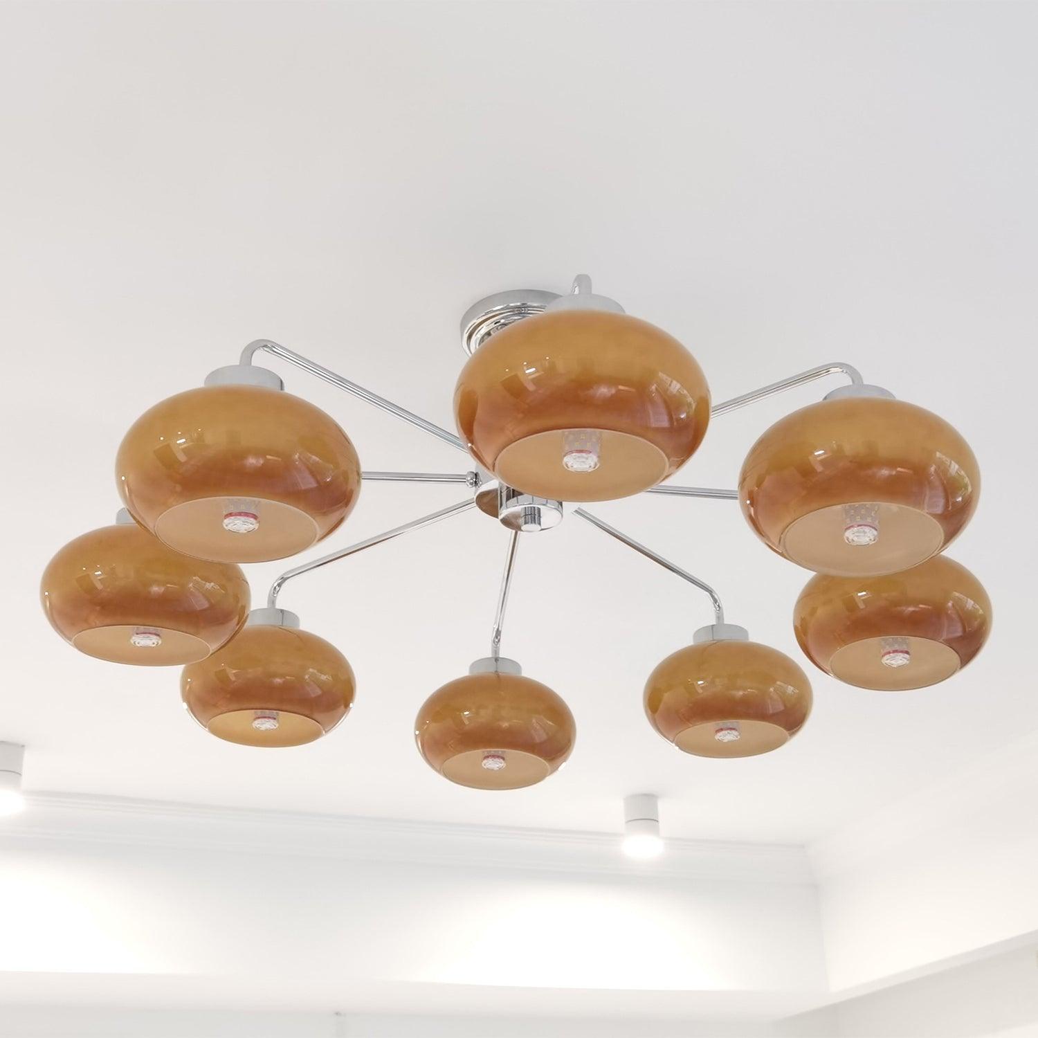 Nominex Chandelier Glass Chrome Geometric Retro-Neutral Decor
