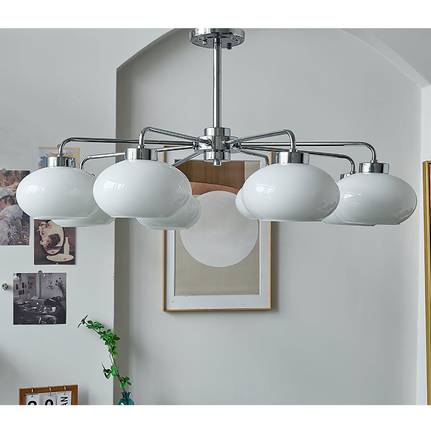 Nominex Chandelier Glass Chrome Geometric Retro-Neutral Decor