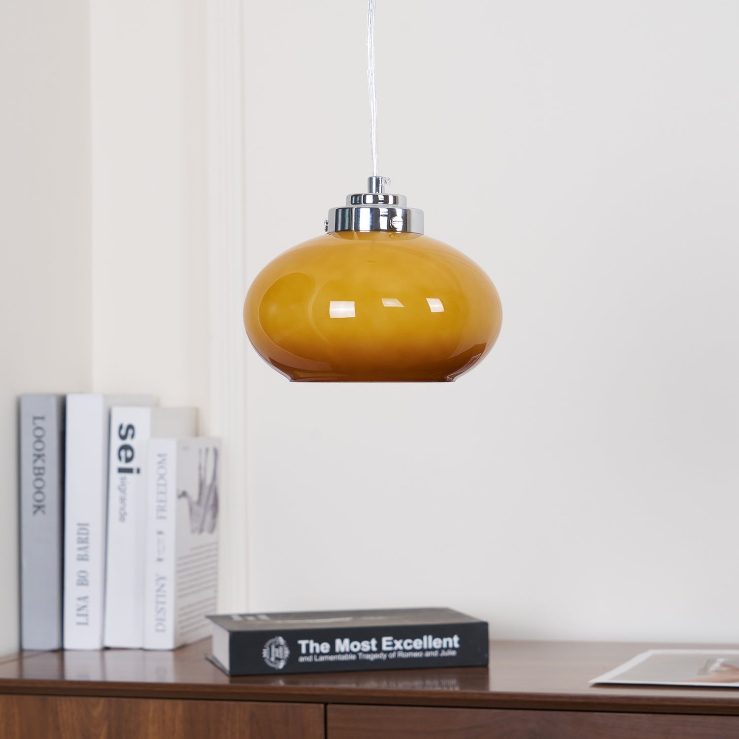 Tavira Glass Retro Pendant Light-Neutral Decor