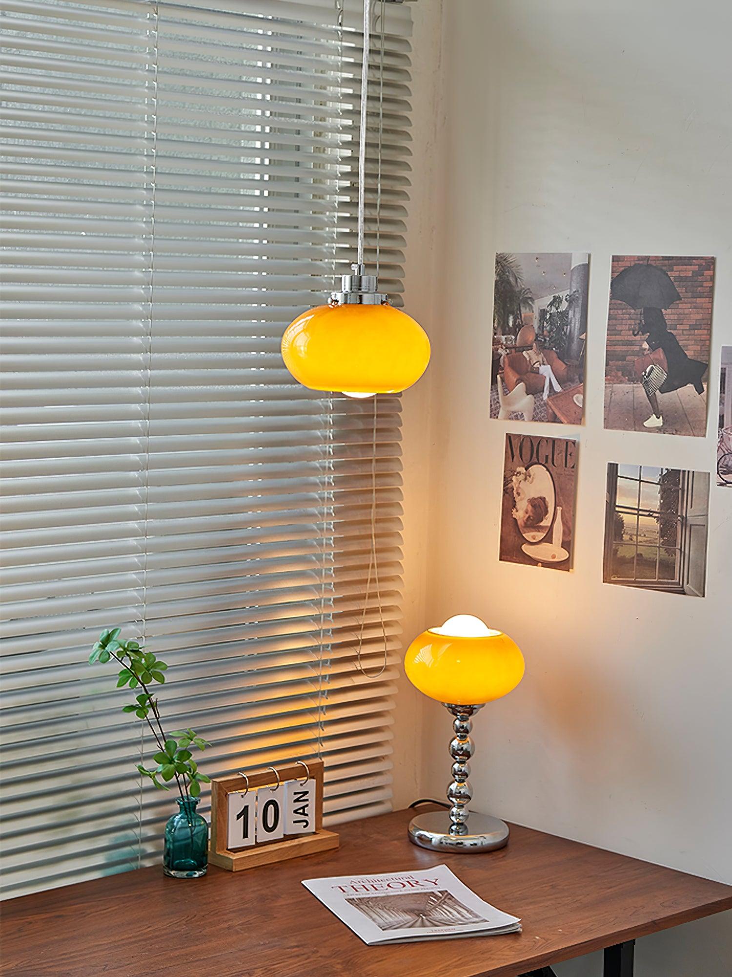Tavira Glass Retro Pendant Light-Neutral Decor
