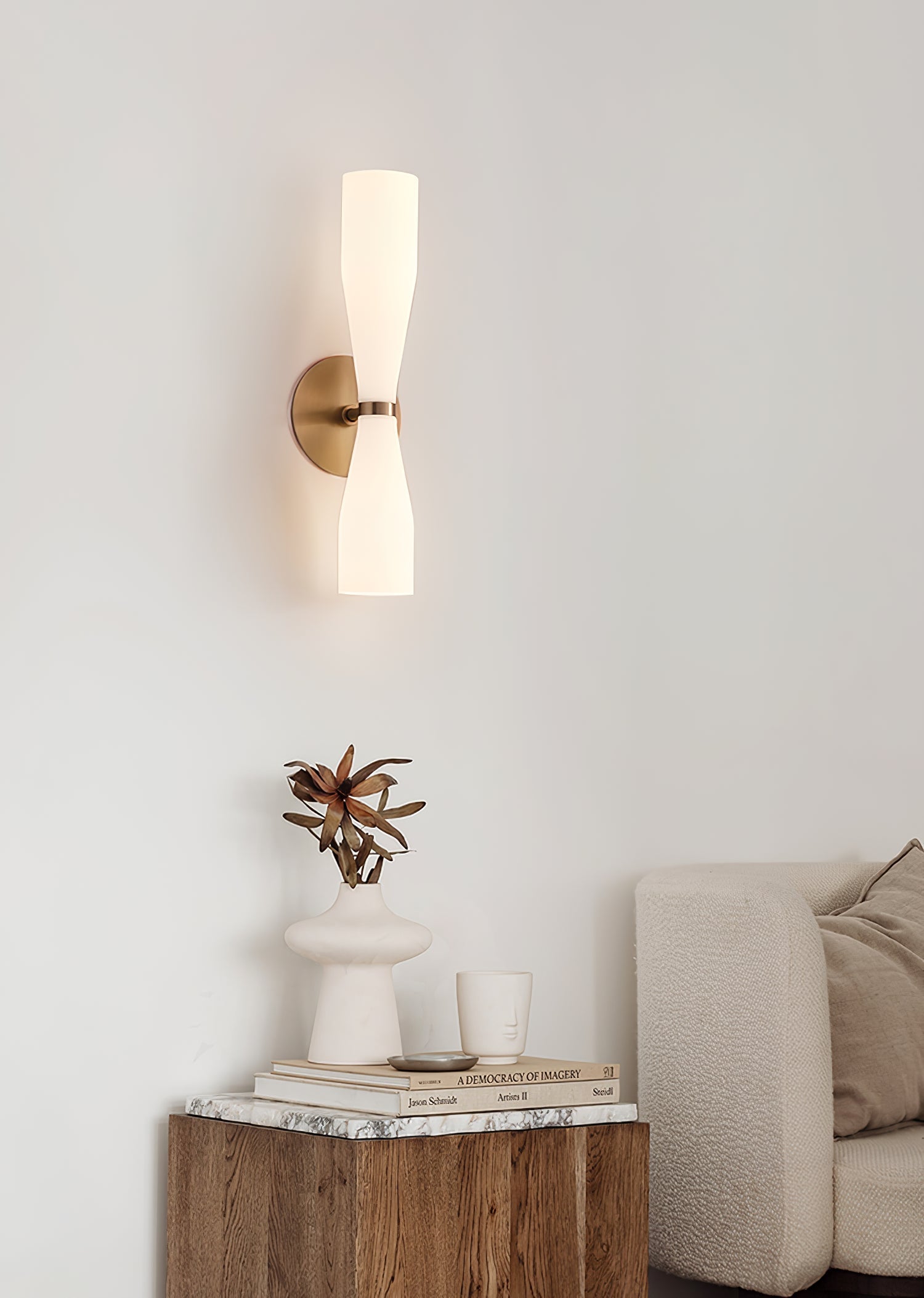 Torch Modern Glass Wall Light-Neutral Decor