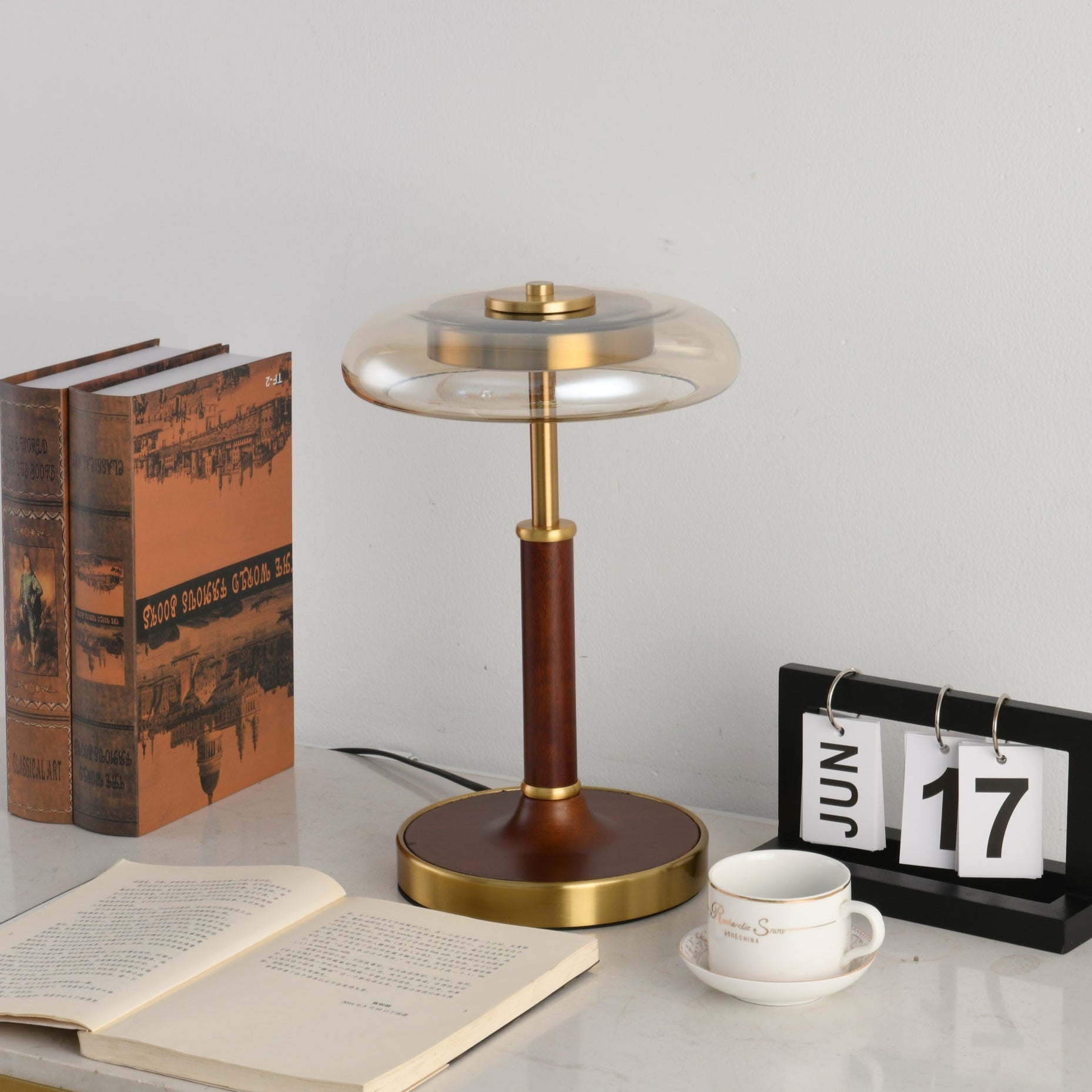 Layla Vintage Glass Table Lamp-Neutral Decor