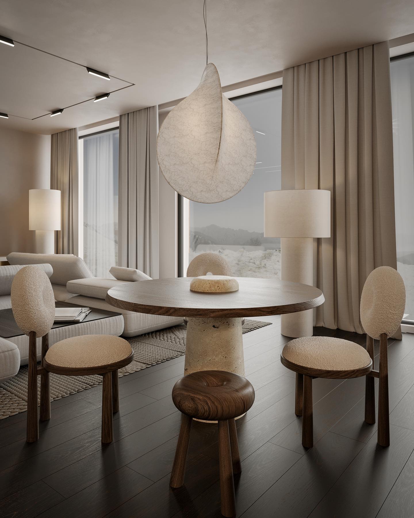Teveno Steel Artistic Pendant Lamp-Neutral Decor