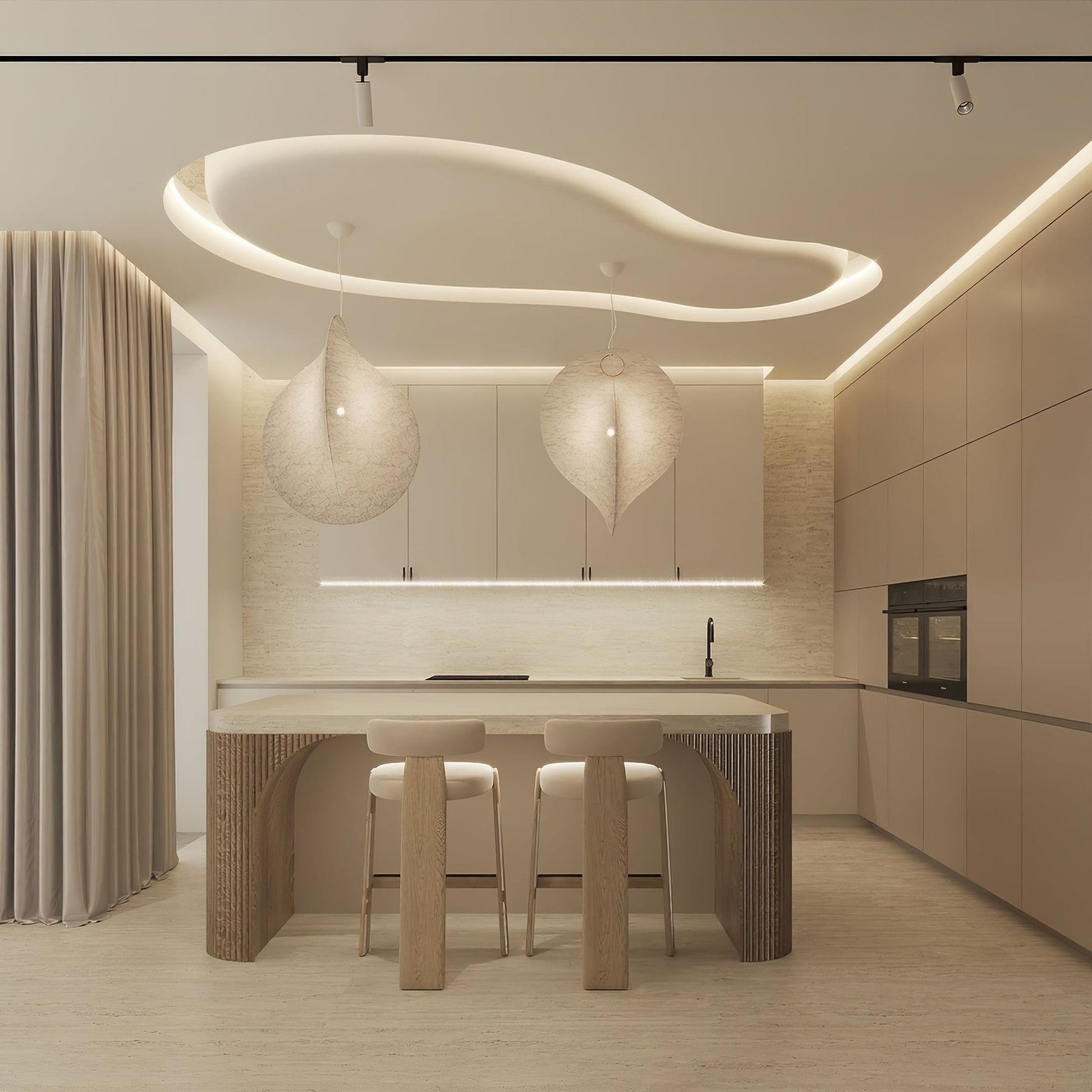 Teveno Steel Artistic Pendant Lamp-Neutral Decor