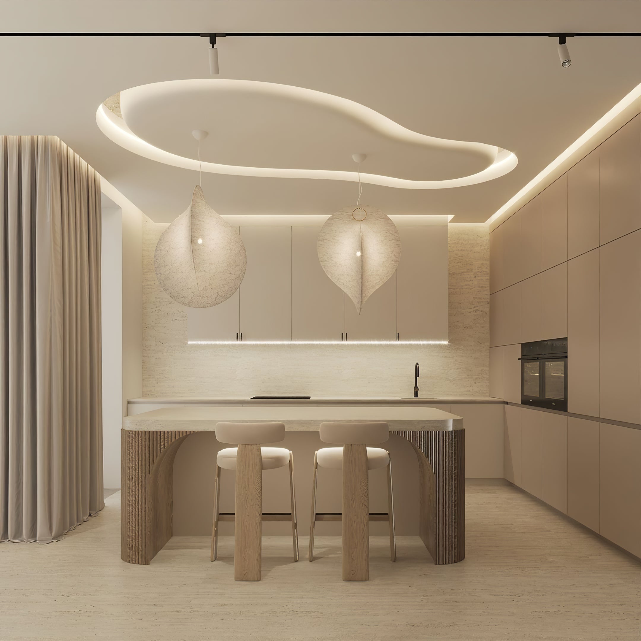 Teveno Steel Artistic Pendant Lamp-Neutral Decor